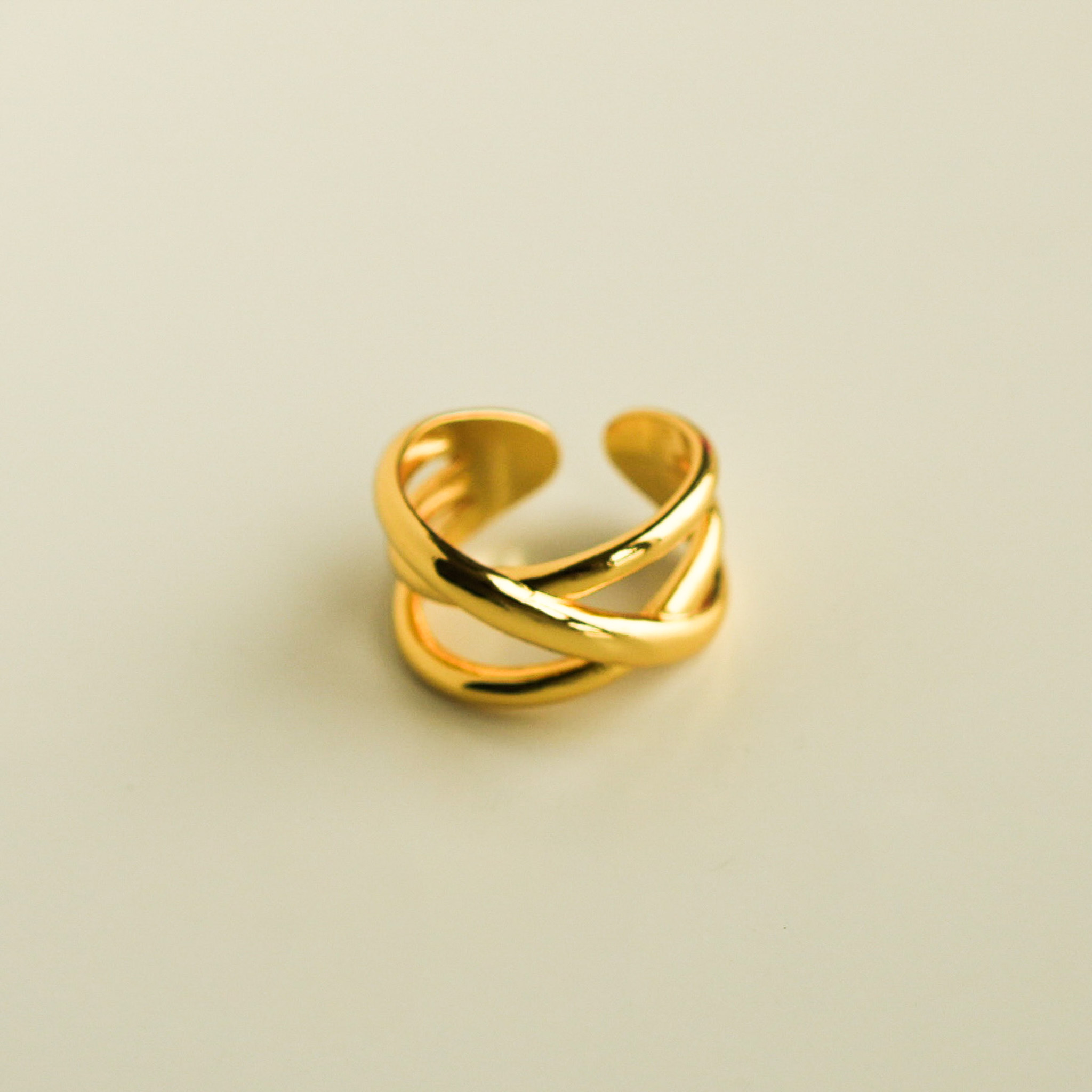 Gold Crossover Ring