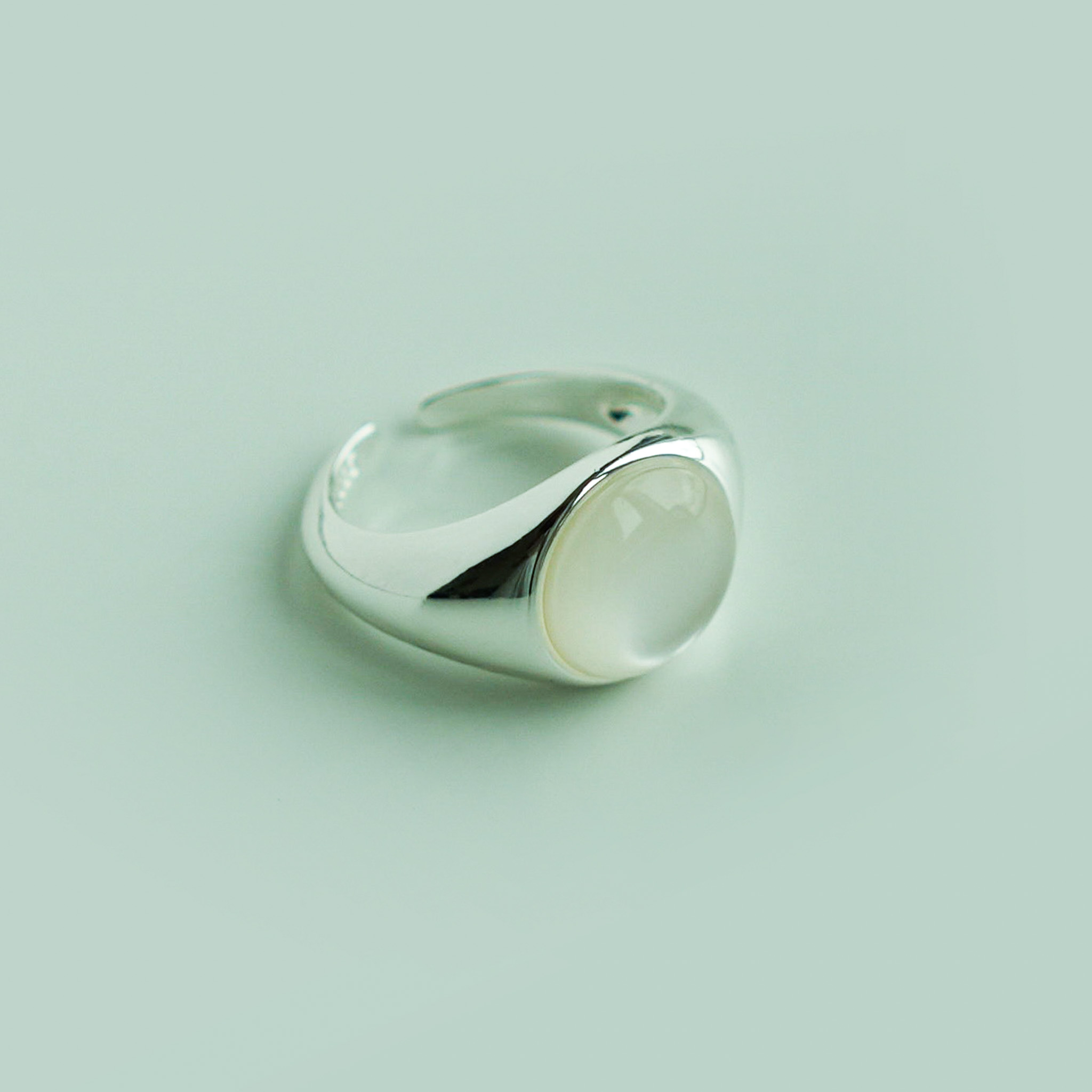 Silver Moonstone Ring
