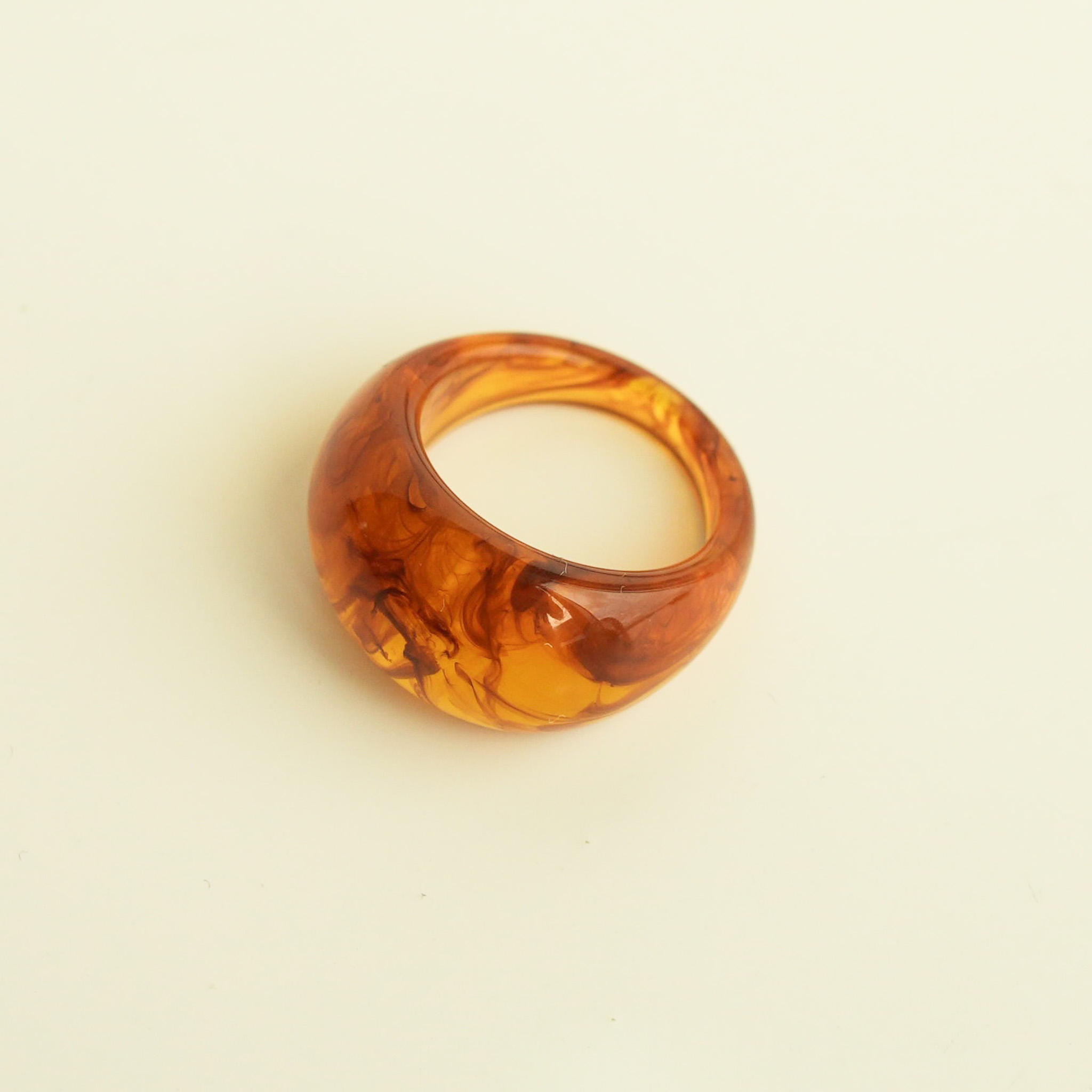 Amber Resin Statement Ring