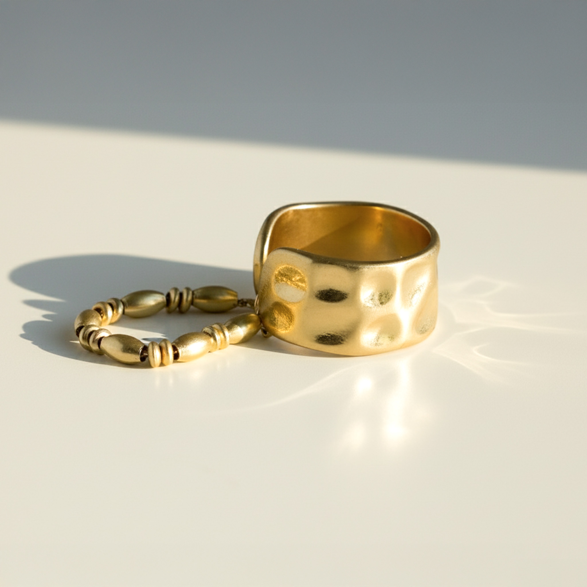 Gold double layer ring