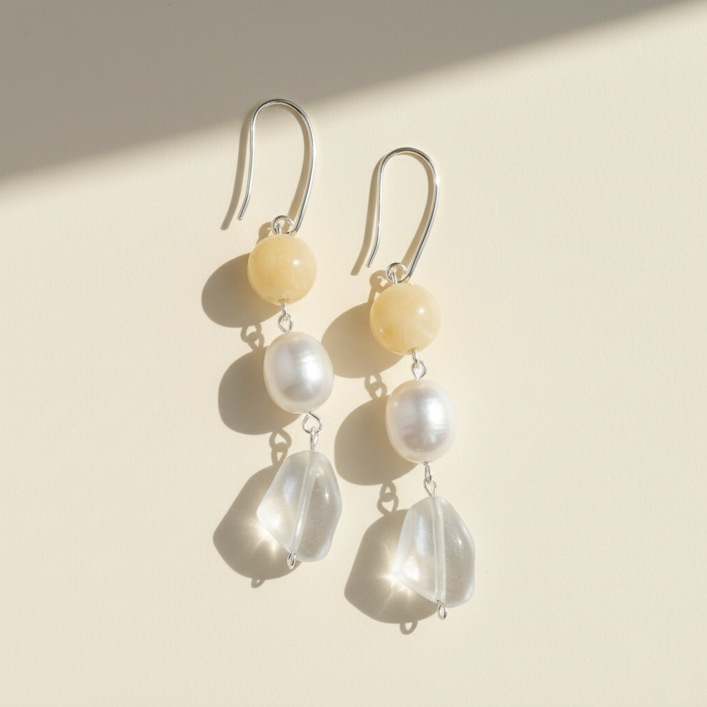 Elegant pearl dangle earrings