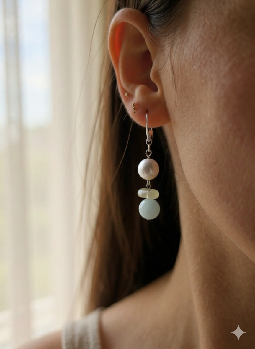 Handcrafted Gemstone Dangle Earrings