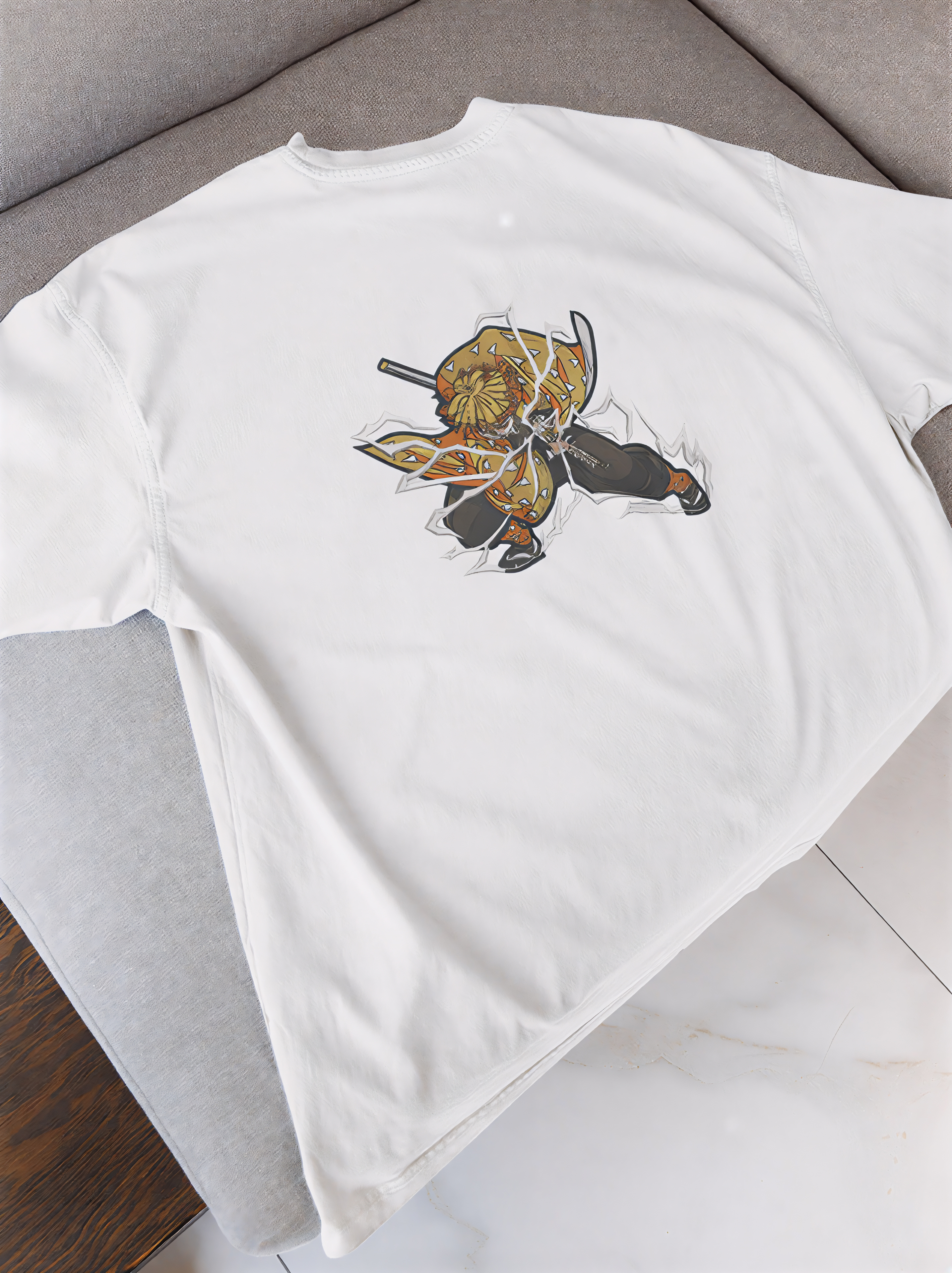 Zenitsu Agatsuma Embroidery Oversized T-shirt