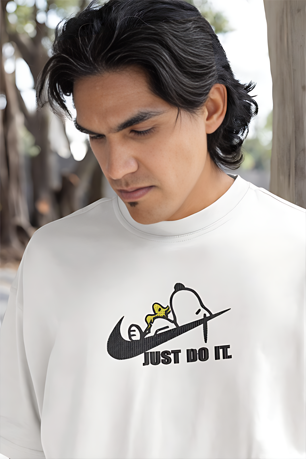 Just Do It Embroidery Oversized T-Shirt