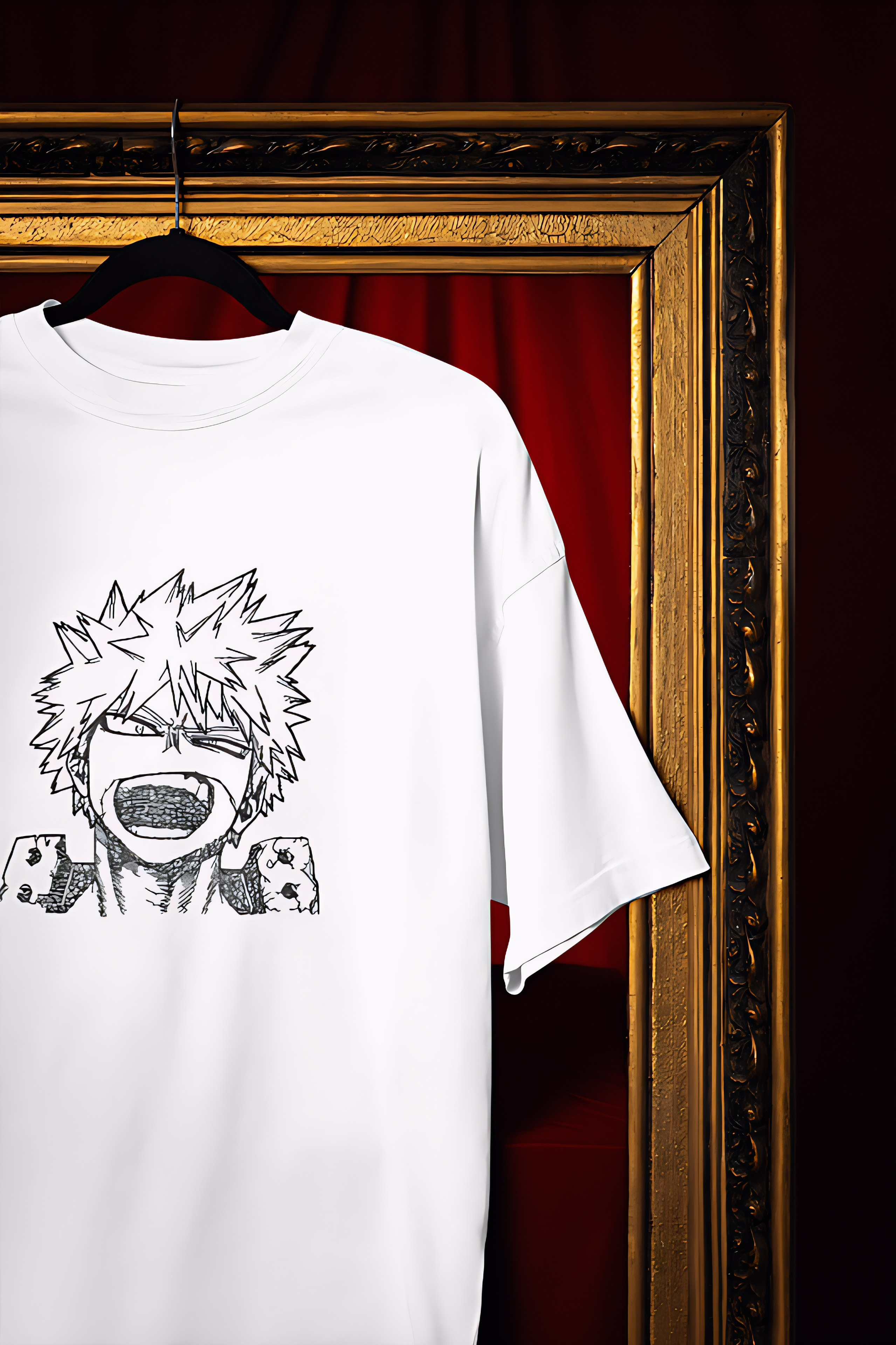 Anime Character Embroidery Oversized T-Shirt