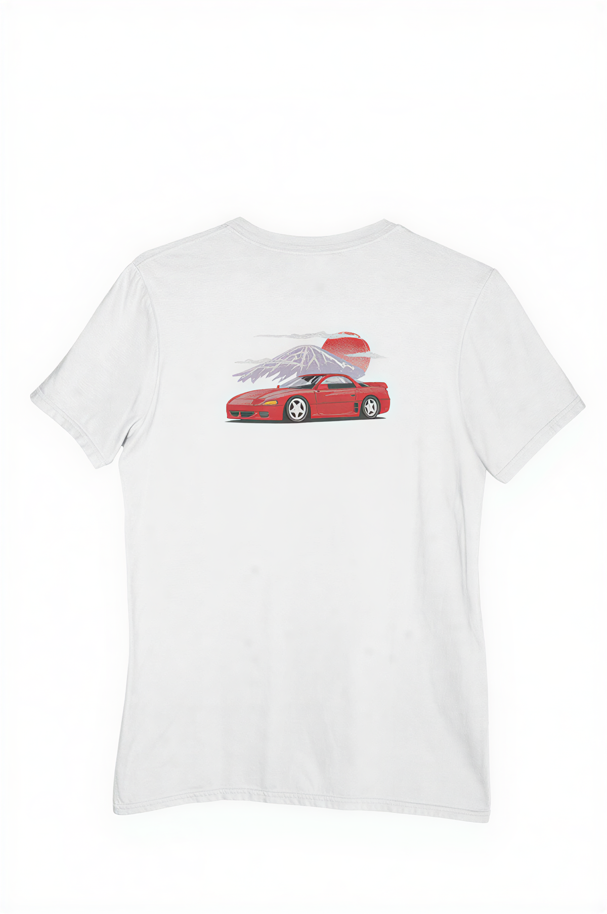 Red Sports Car Embroidery Oversized T-Shirt