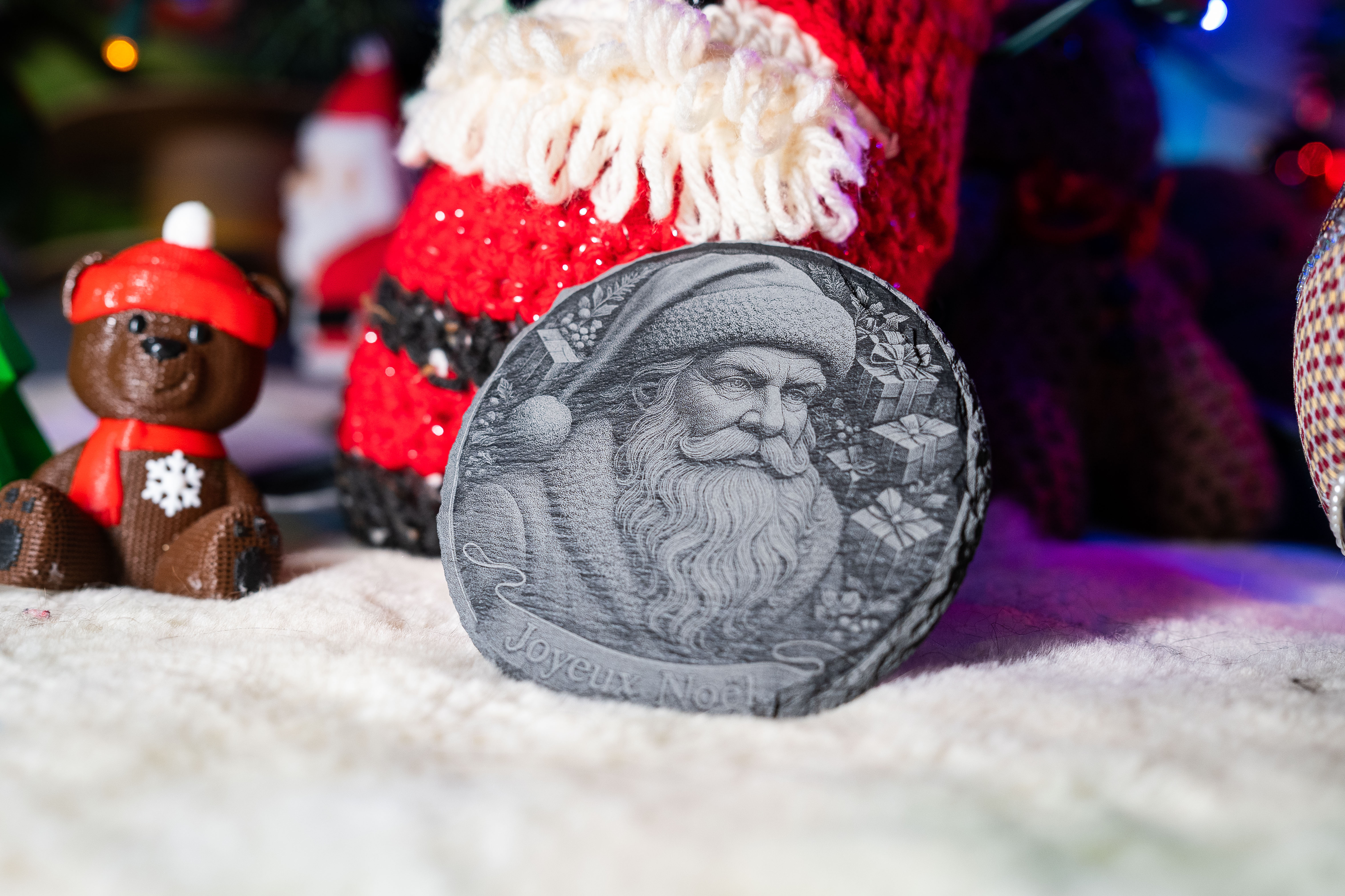 Père Noël - Sous-verre en ardoise