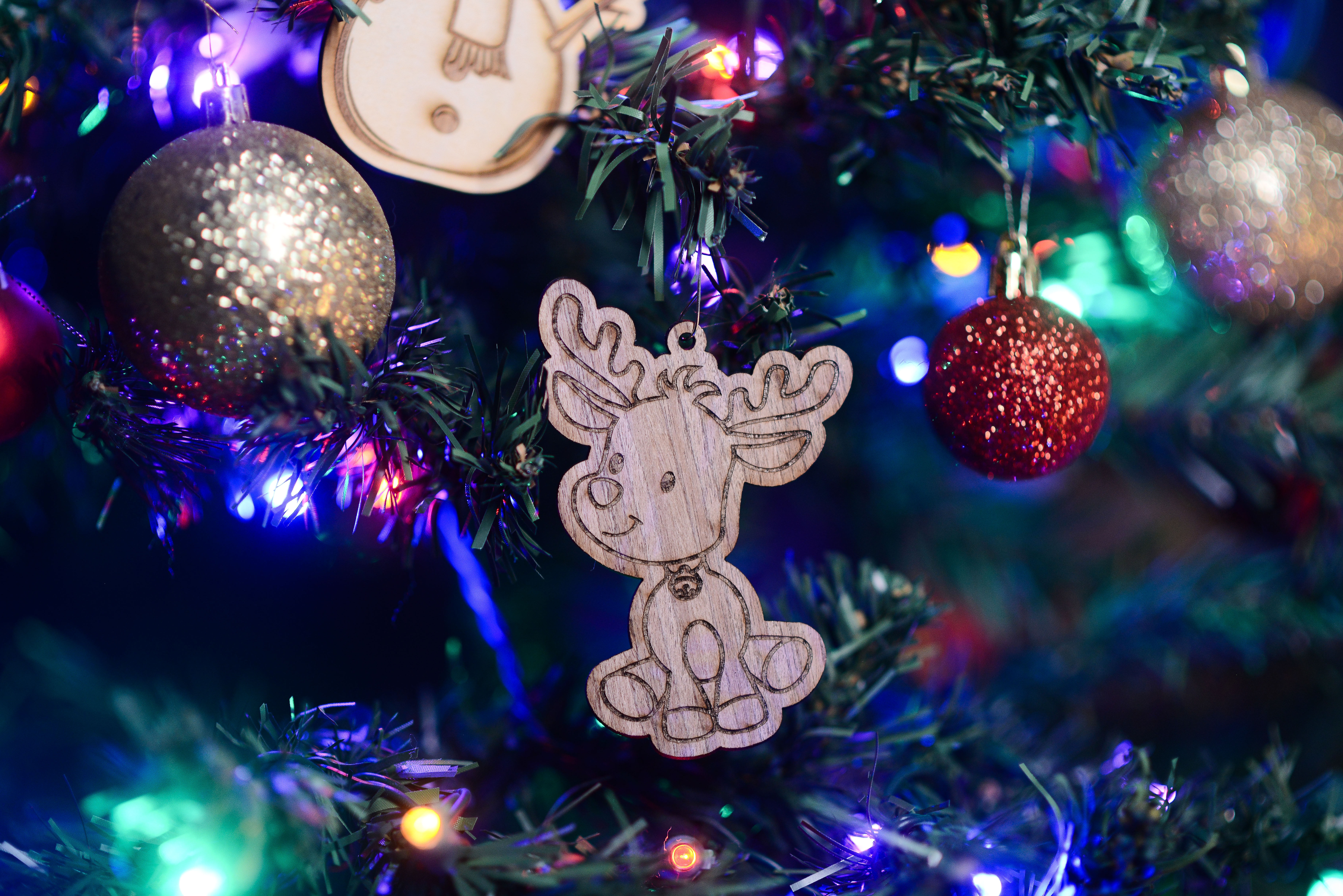 Renne - Ornement de Noël en bois