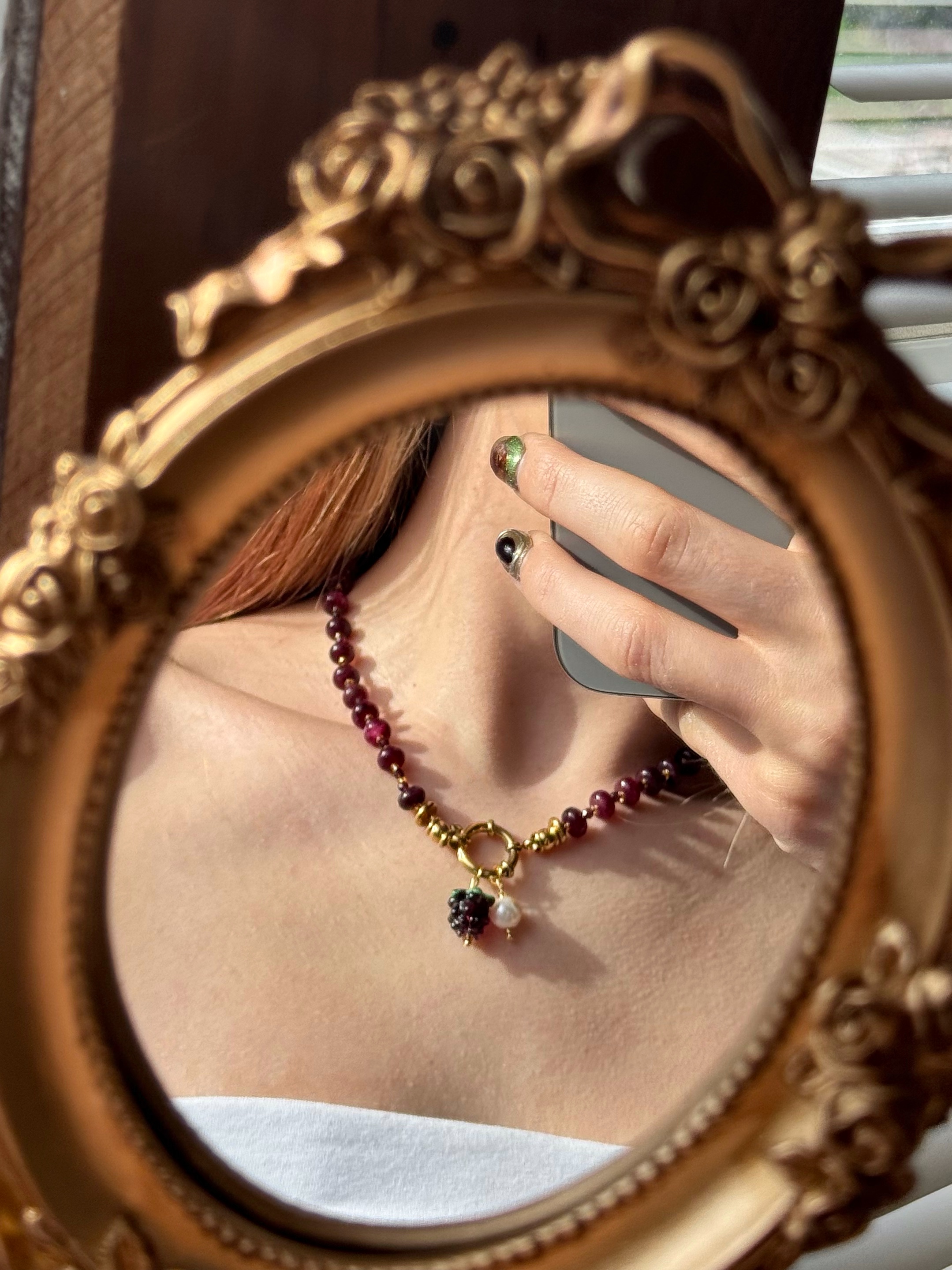 Mulberry & Pearl Charm Necklace 