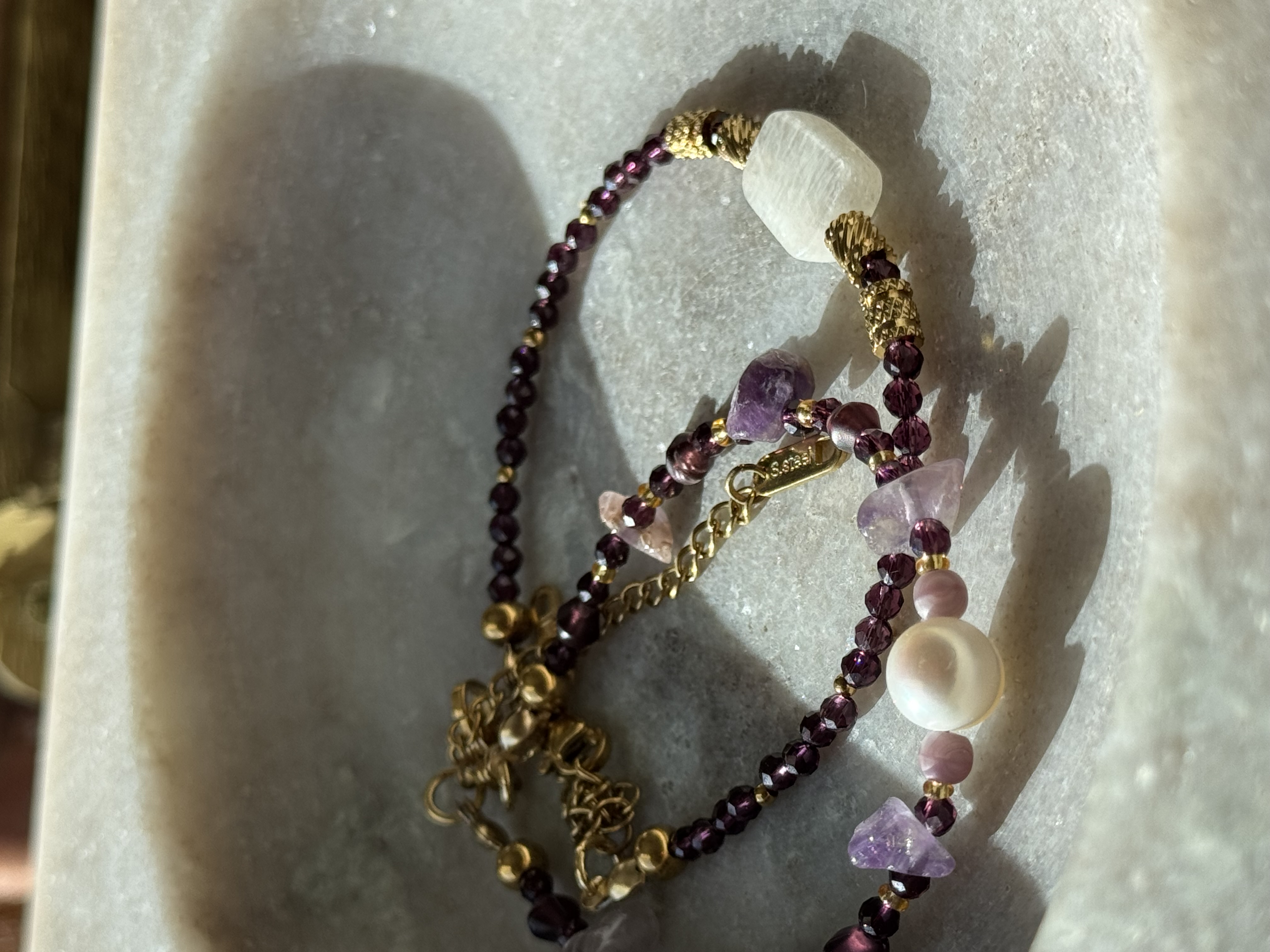 Plum & Moonlight Stone Bracelet 