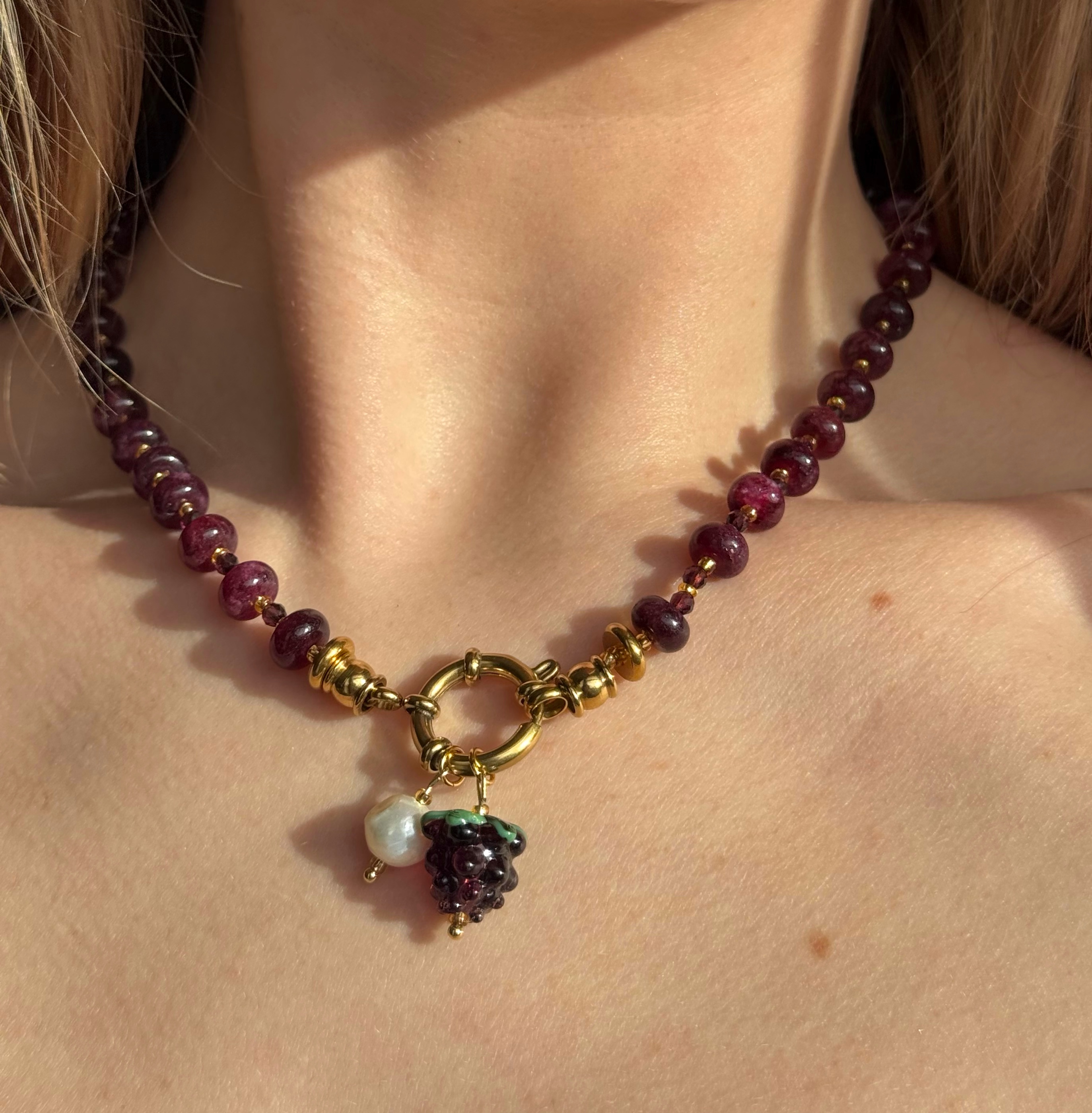 Mulberry & Pearl Charm Necklace 