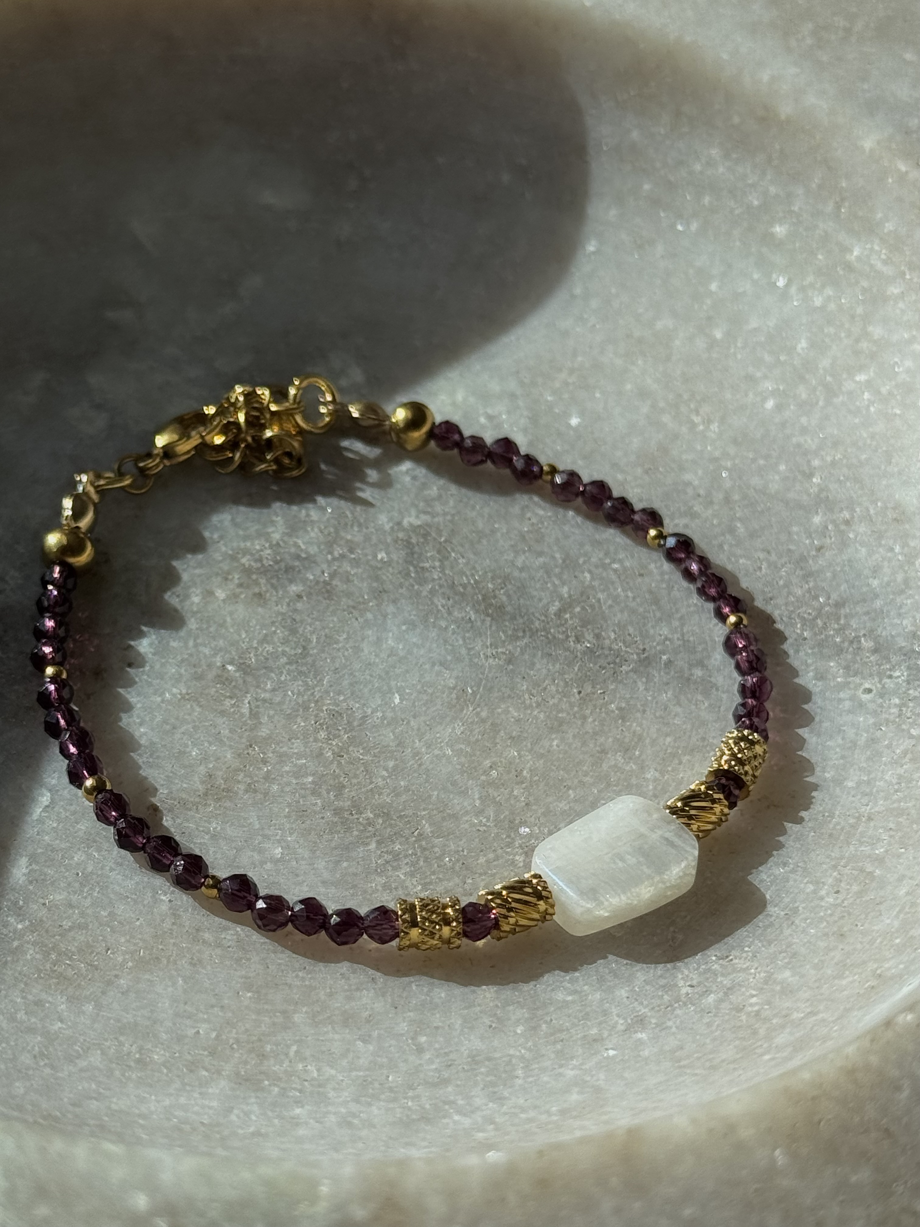 Plum & Moonlight Stone Bracelet 
