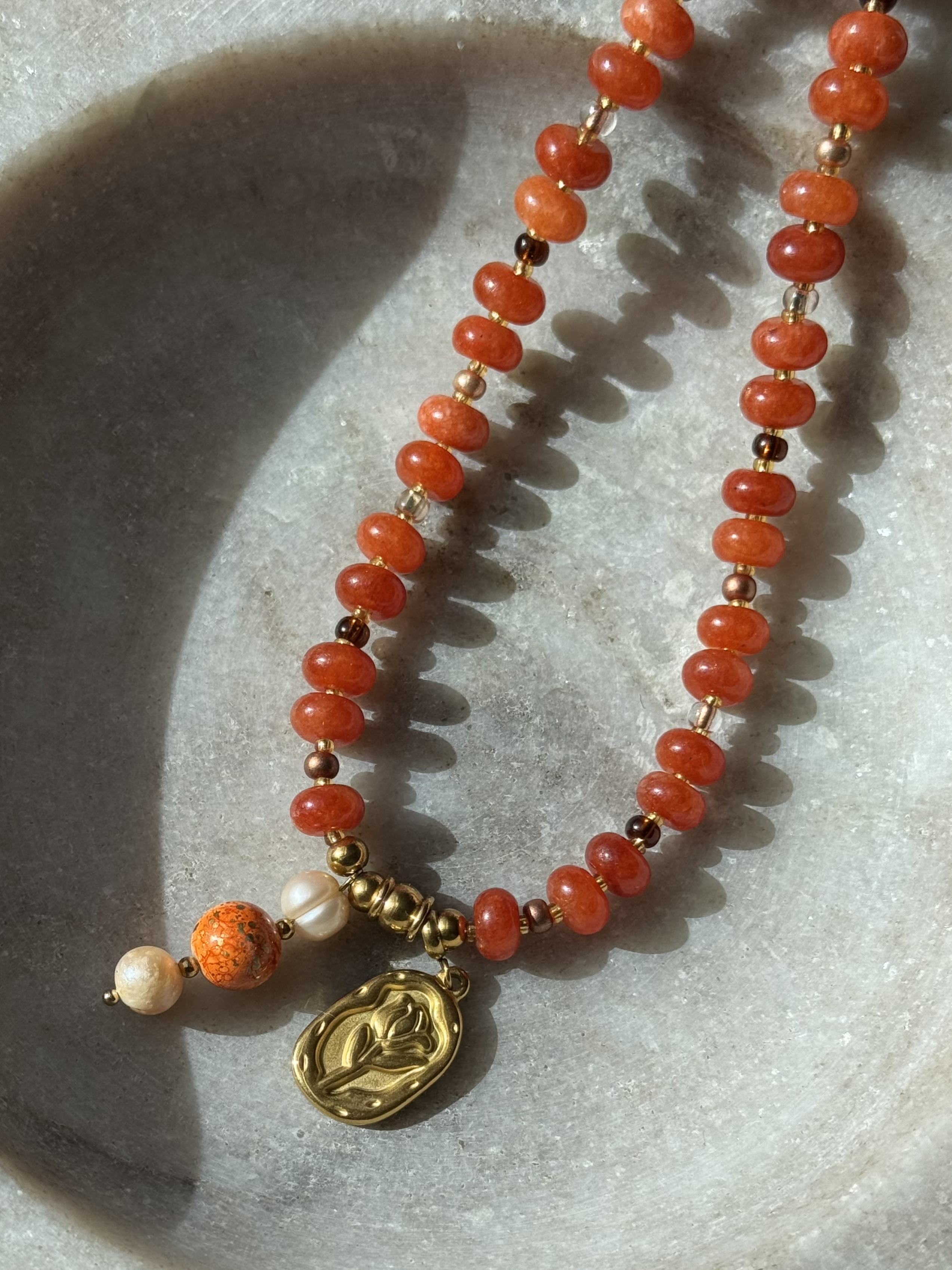 Harvest Glow Flower Pendant Necklace