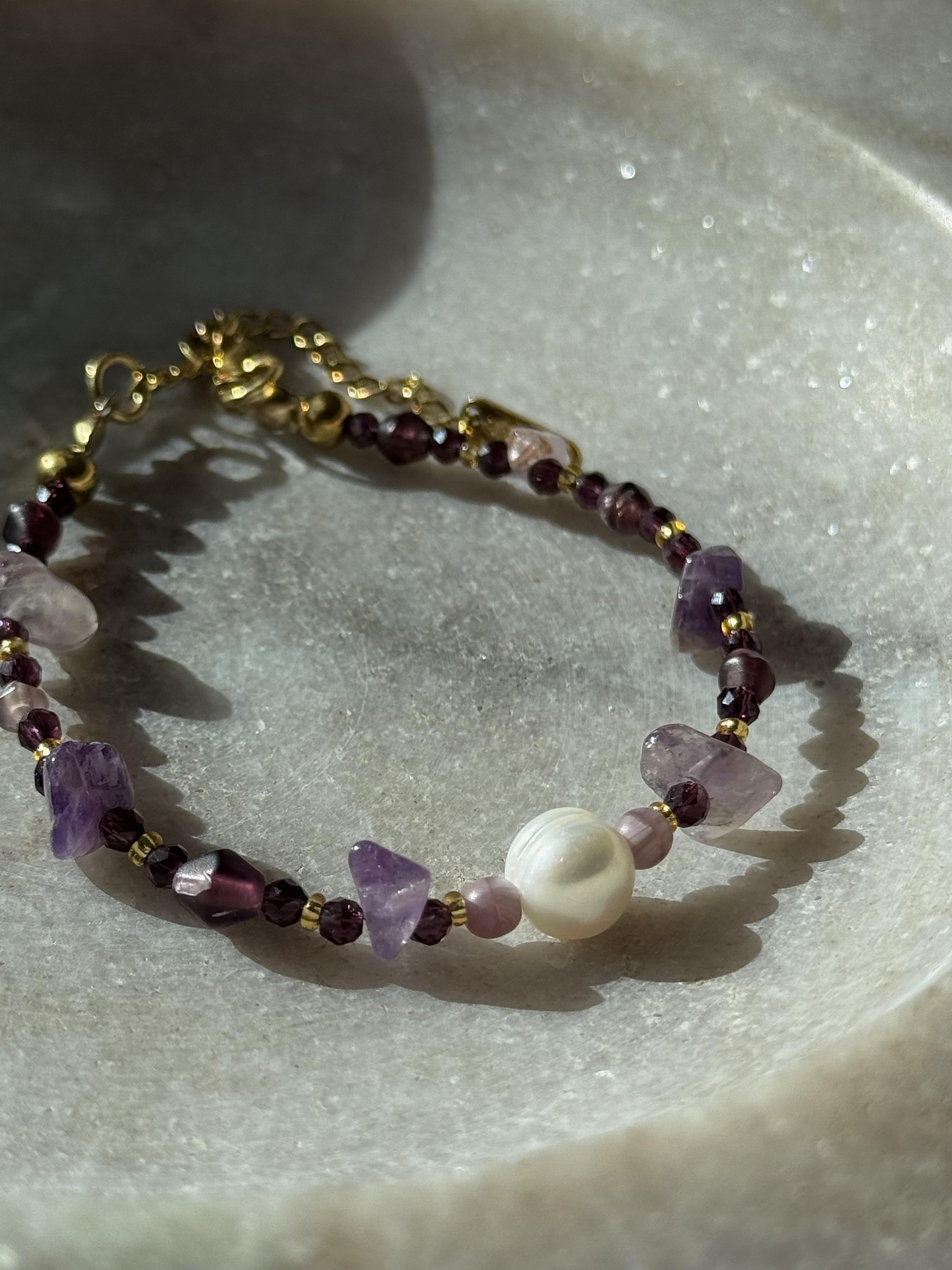 Amethyst Pearl Bracelet 