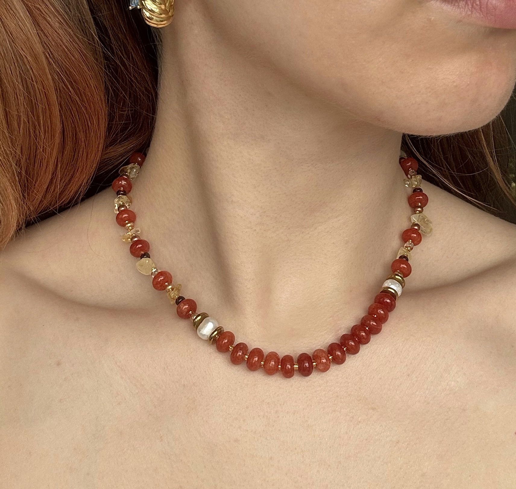 Harvest Glow Beaded Necklace