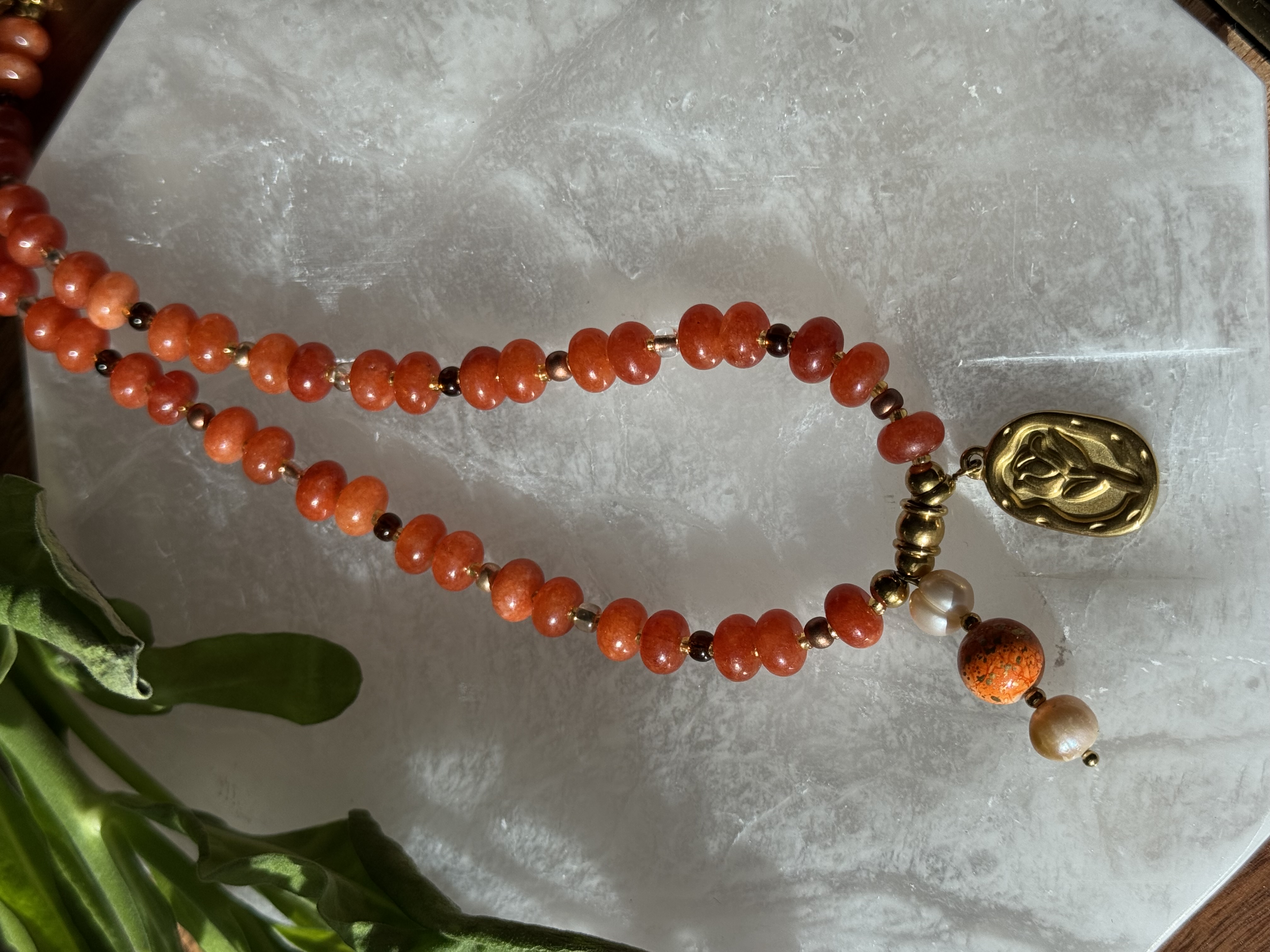 Harvest Glow Flower Pendant Necklace