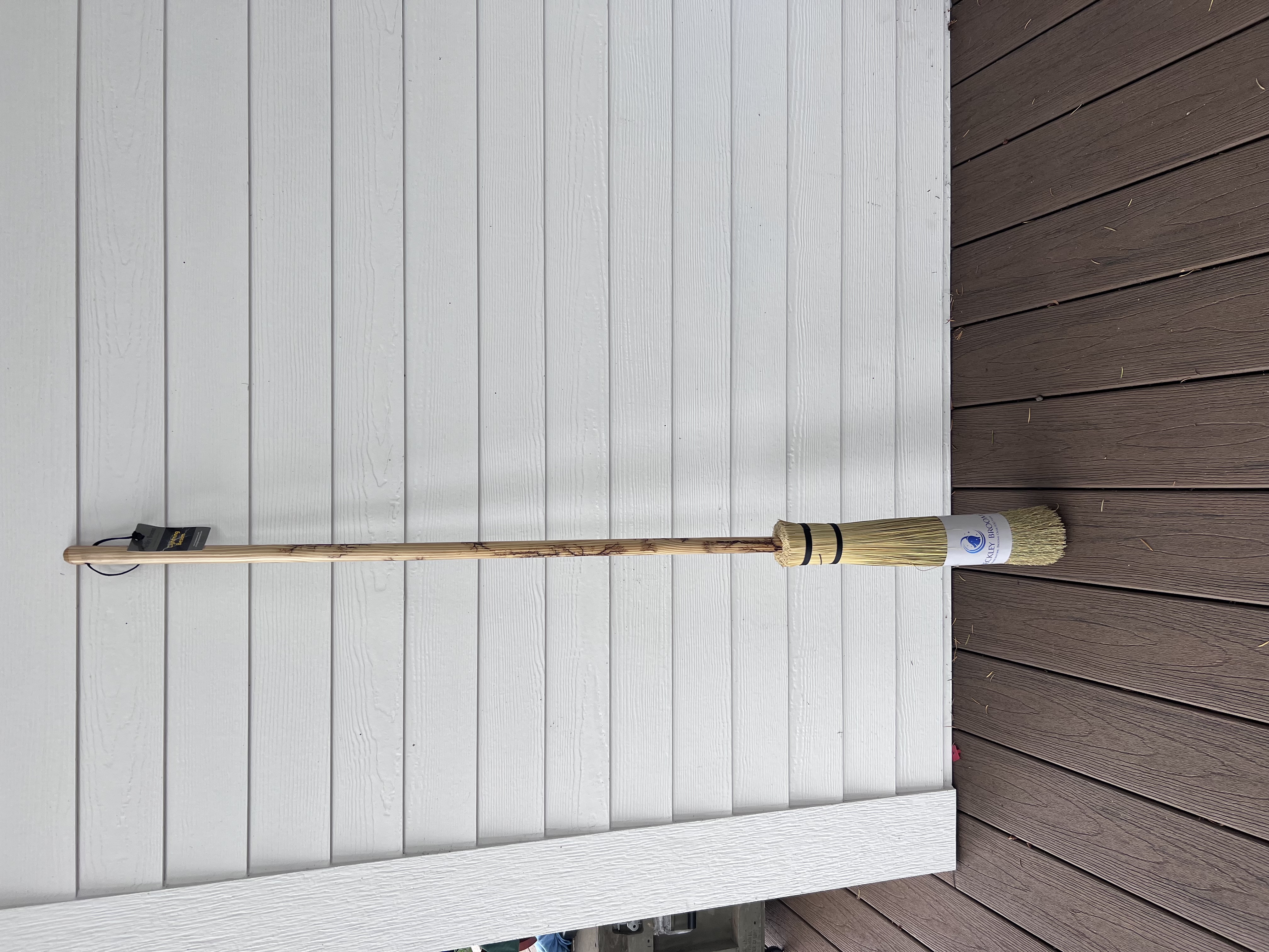 Natural Lightning Besom w/Pine Handle
