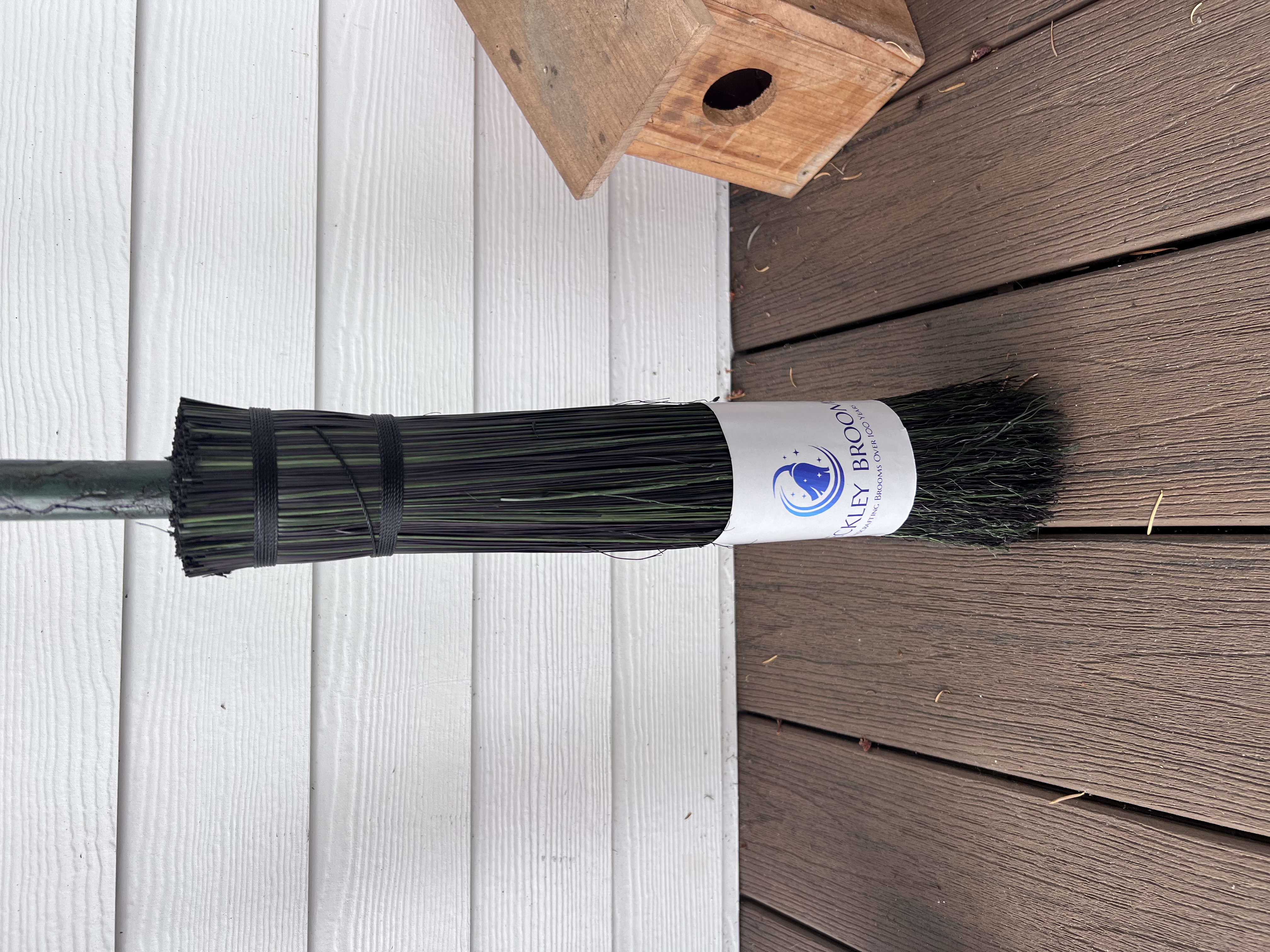 Green Lightning Besom w/Black Handle
