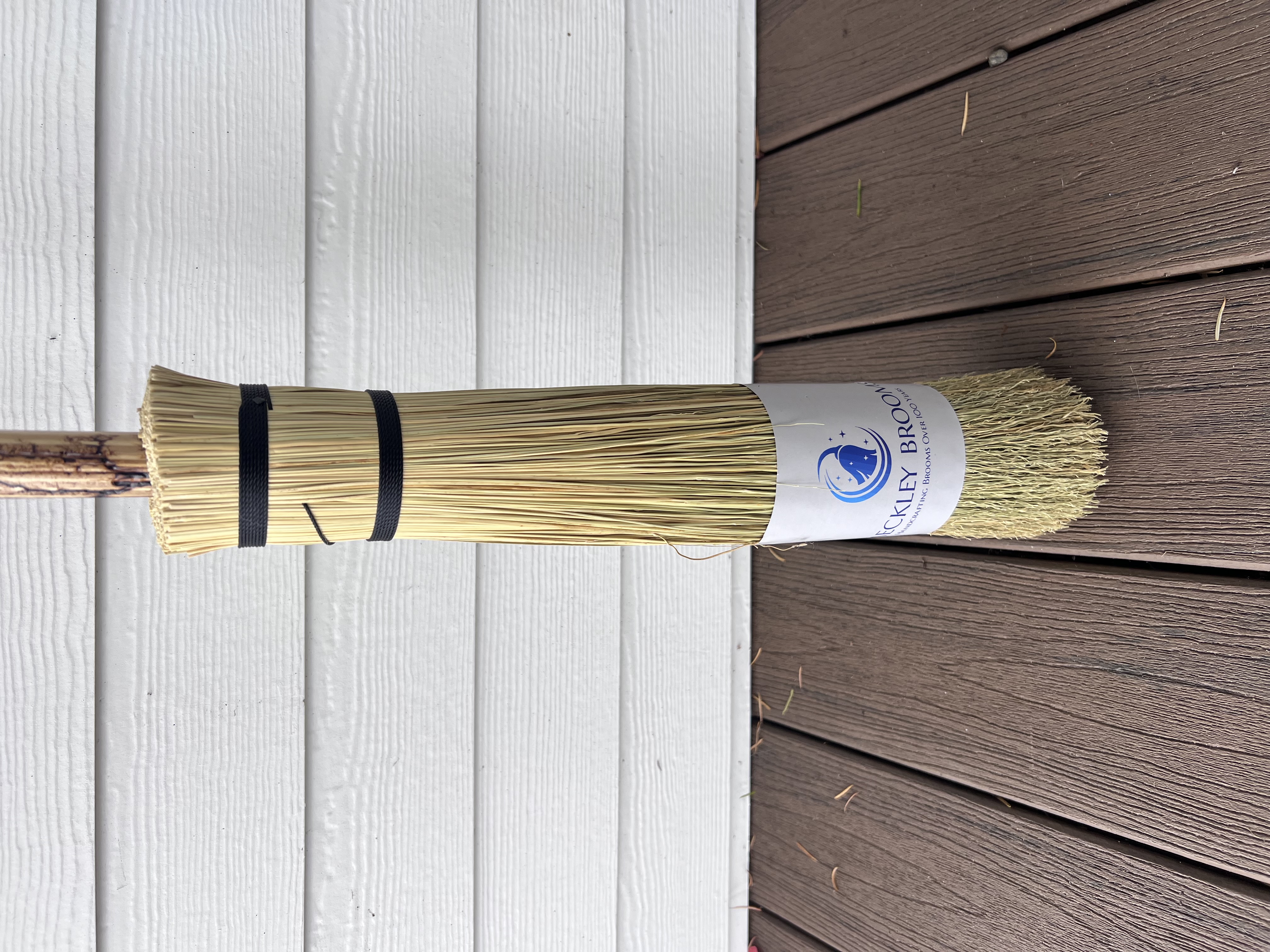 Natural Lightning Besom w/Pine Handle