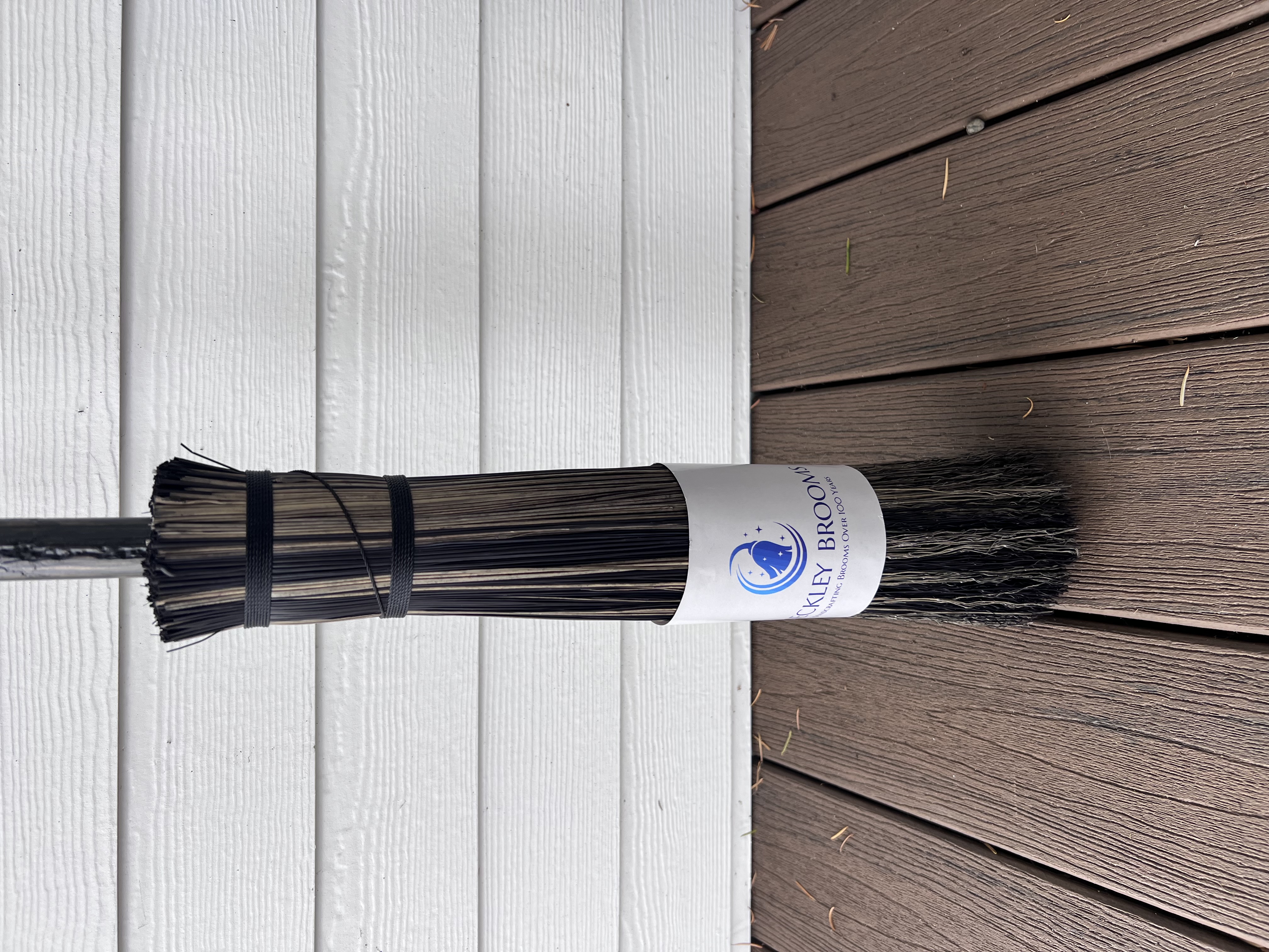 Black & Grey Lighning Besom w/Black Handle