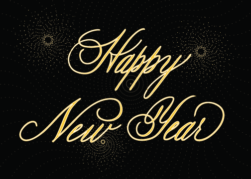 Elegant Happy New Year Greeting Card