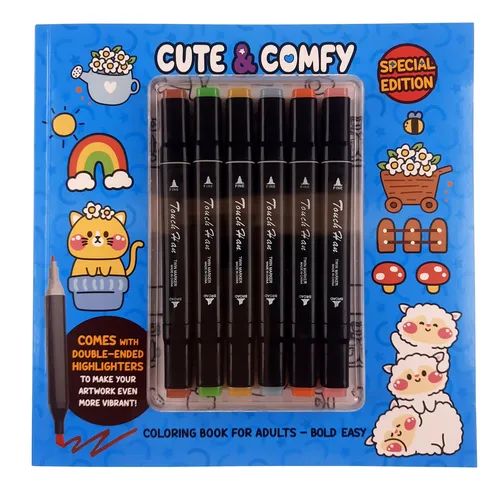 Cute & Comfy – Livro de Colorir e Marcadores