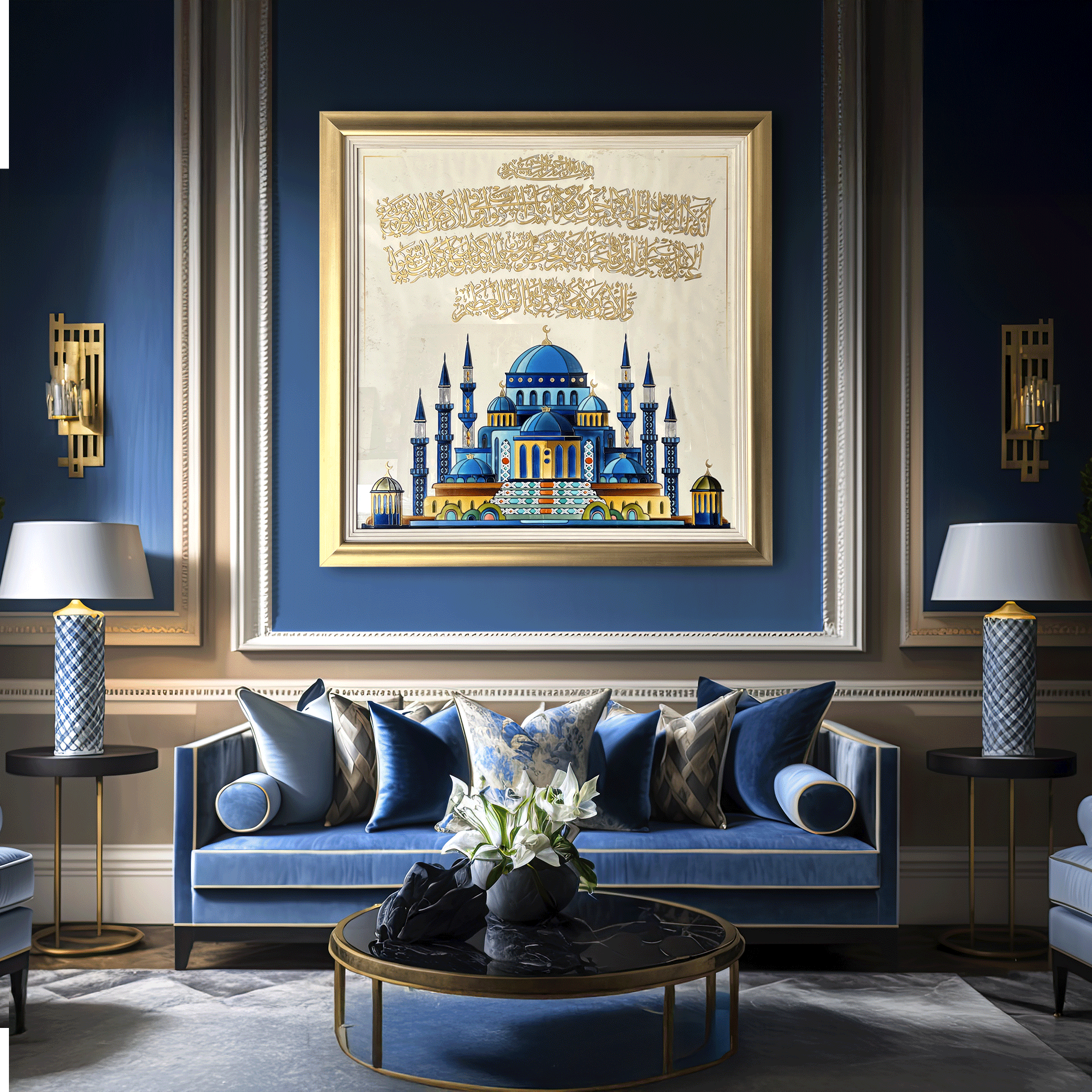 Ayat Al kursi Calligraphy with Ayiah Soufi mosque