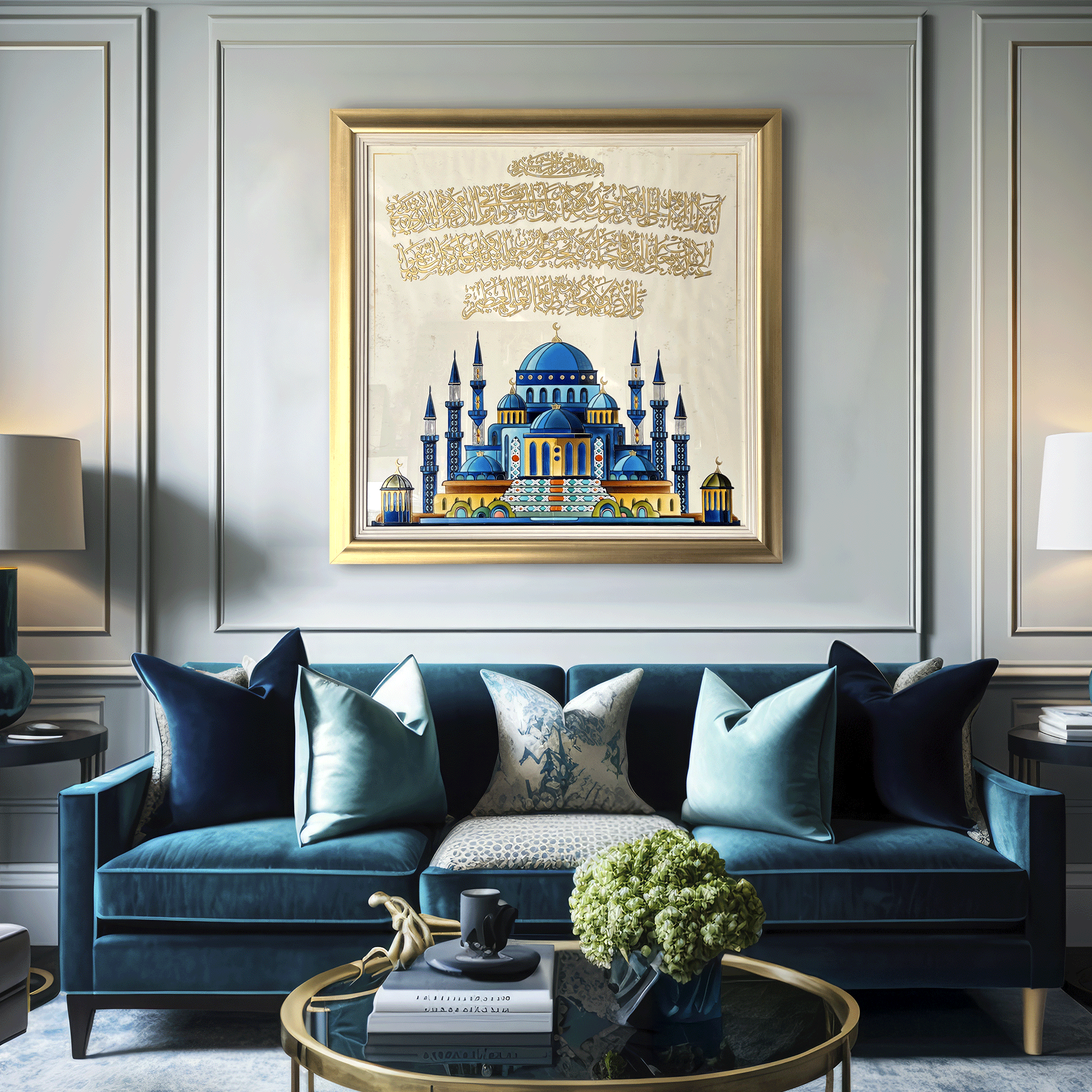 Ayat Al kursi Calligraphy with Ayiah Soufi mosque