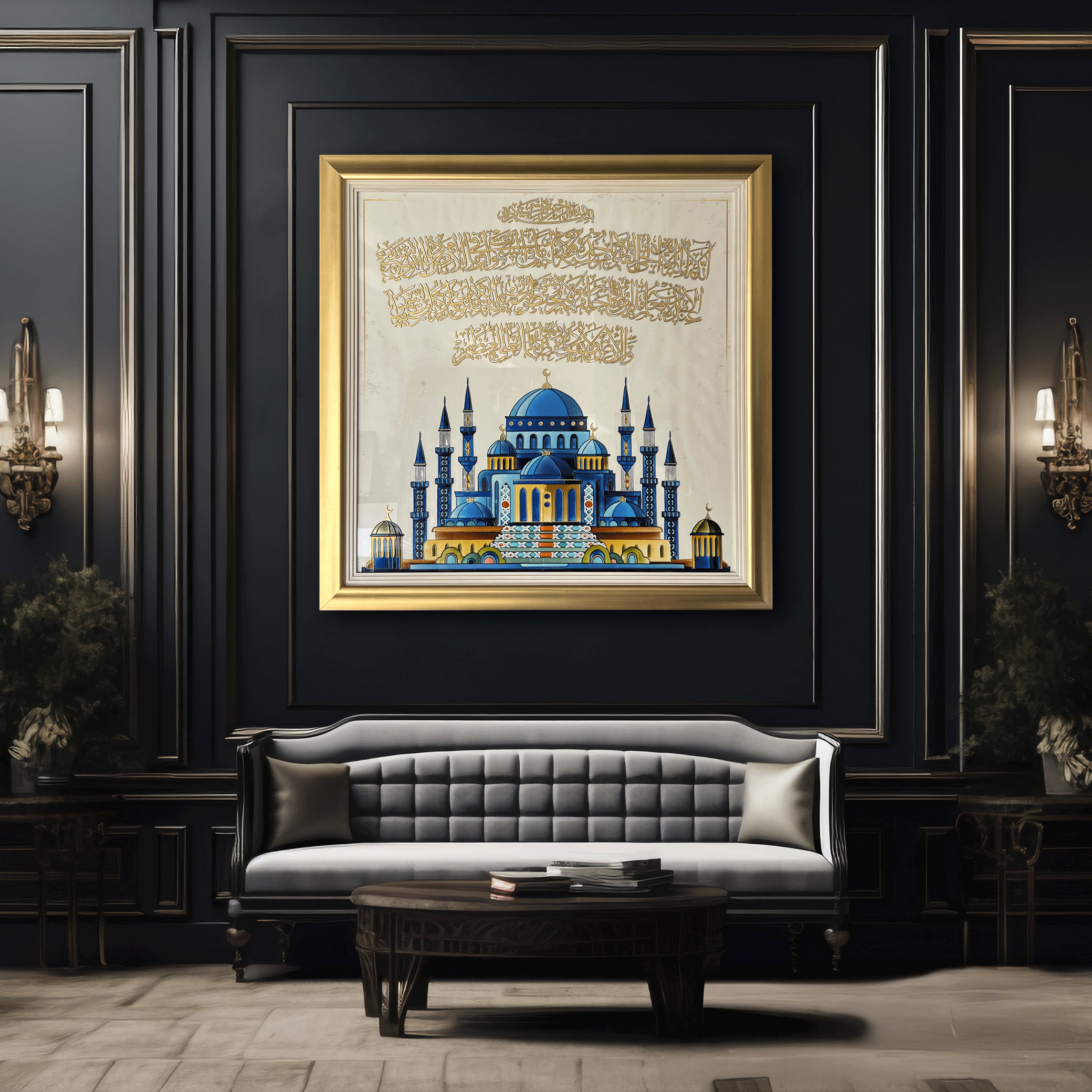 Ayat Al kursi Calligraphy with Ayiah Soufi mosque