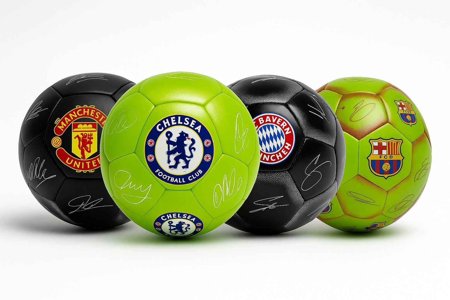 PELOTAS DE FUTBOL MANCHESTER, CHEELSE, BAYERN Y BARCELONA | 4 PACK