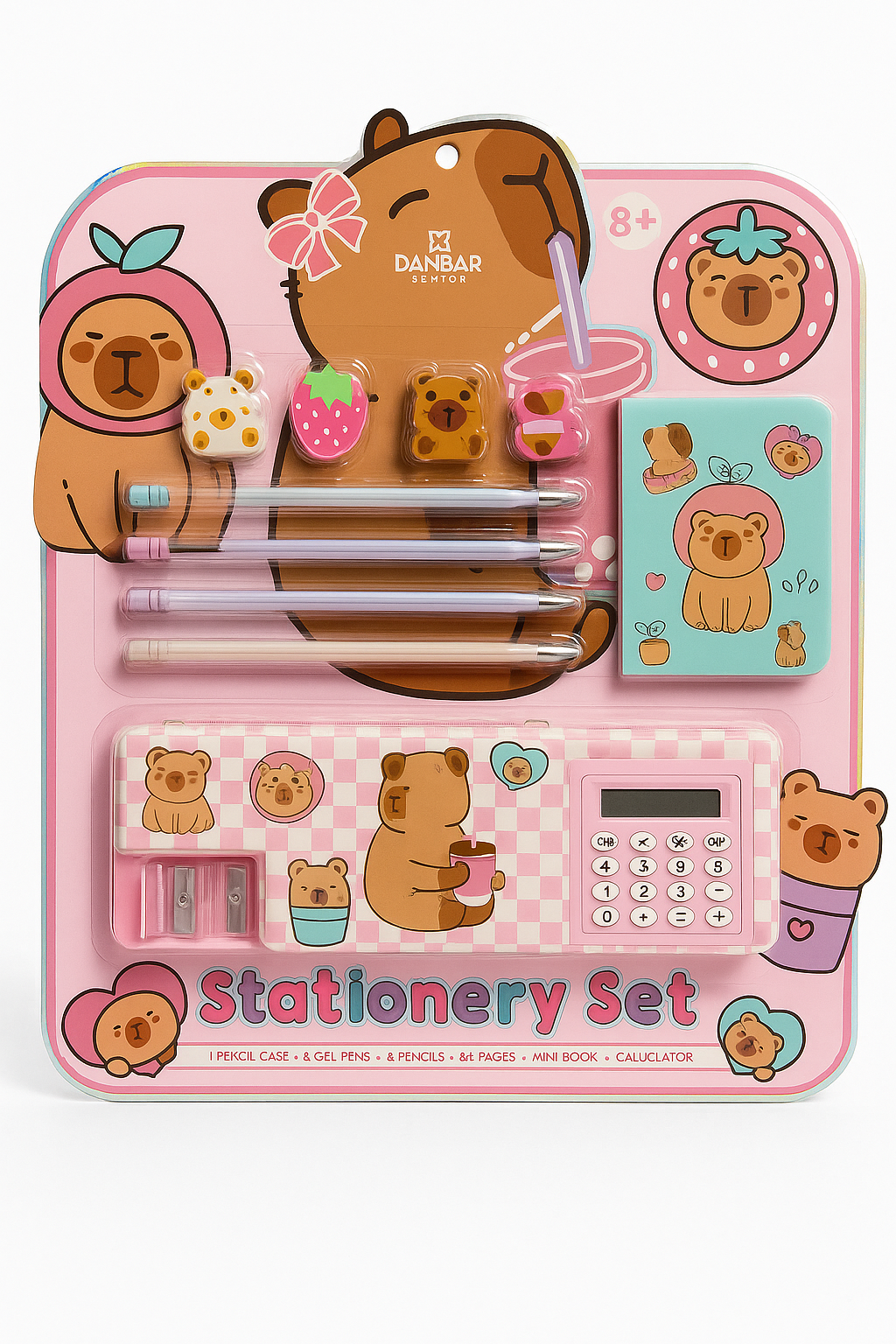 SET DE PAPELERIA CAPIBARA CON CALCULADORA | 2 PACK