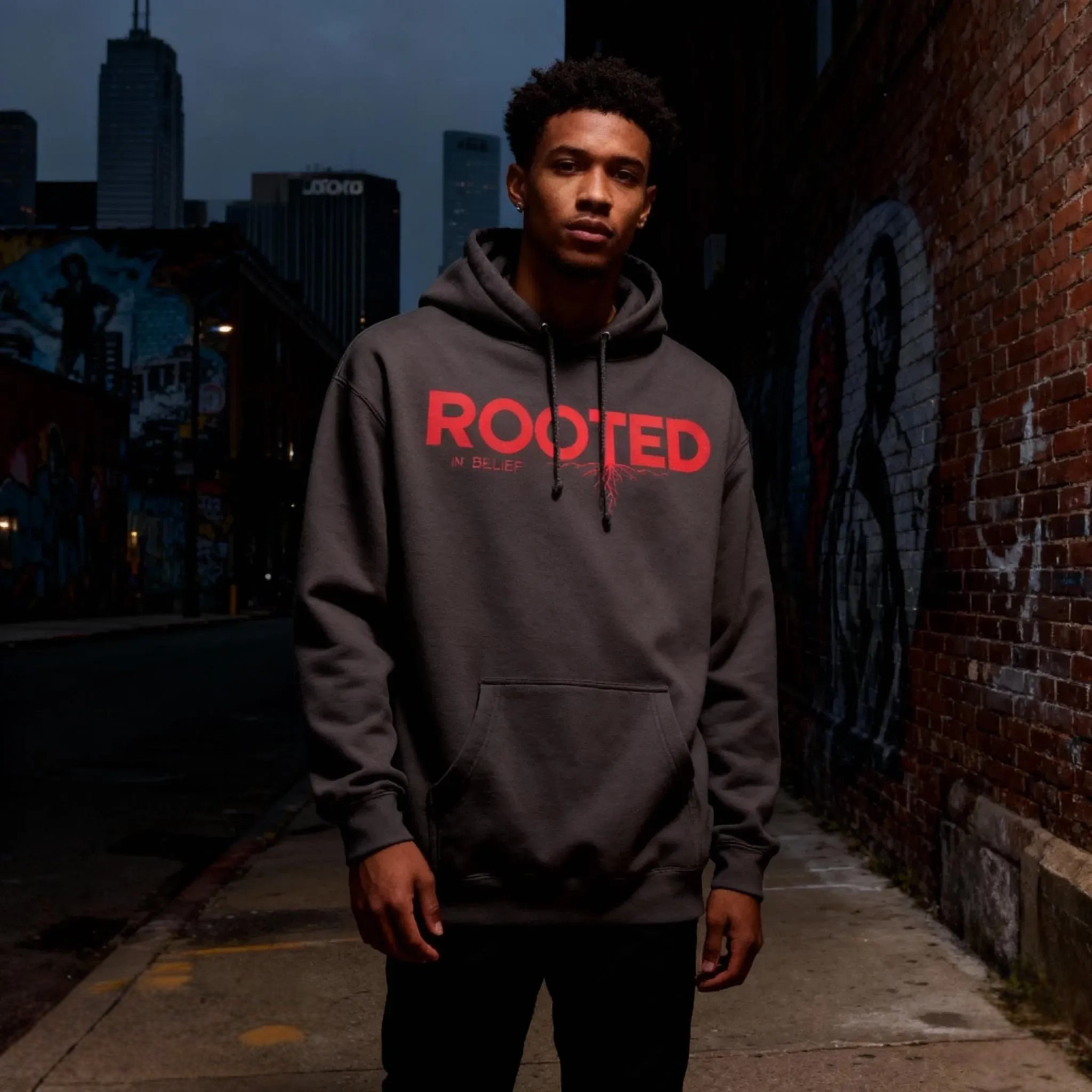 Rooted In Belief Print Graphic Hoodie