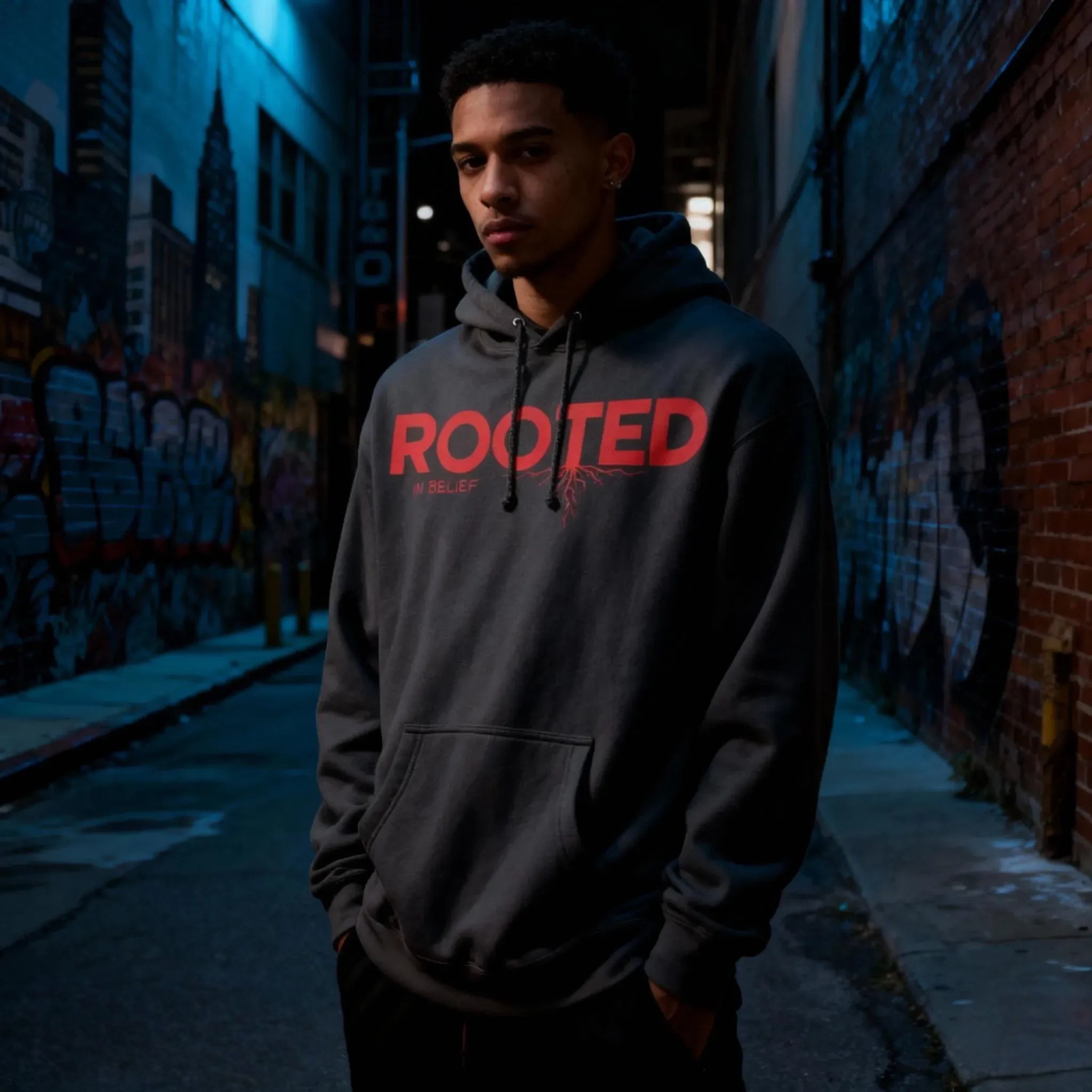Rooted In Belief Print Graphic Hoodie 