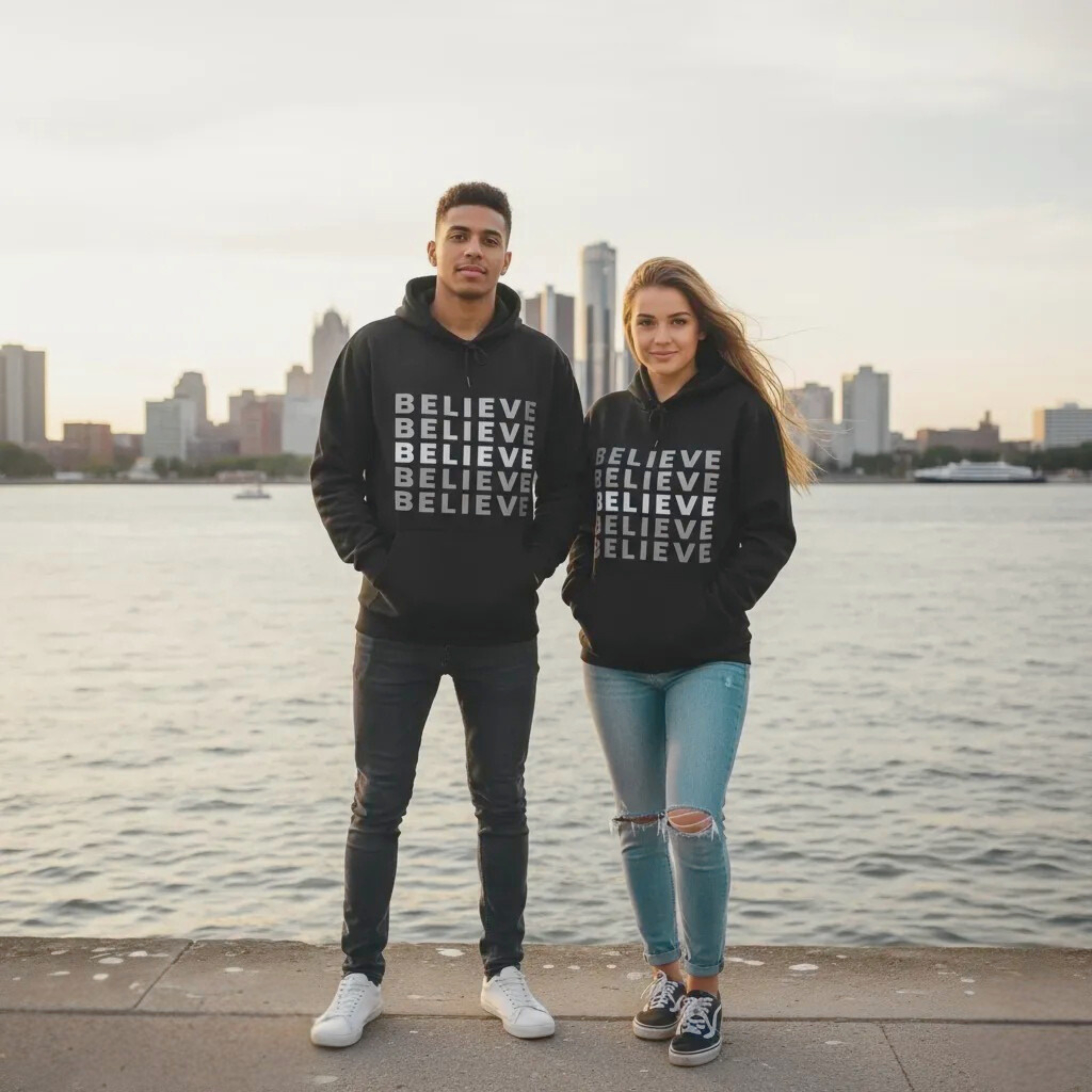 Bishaash Relaxed Believe Print Graphic Hoodie