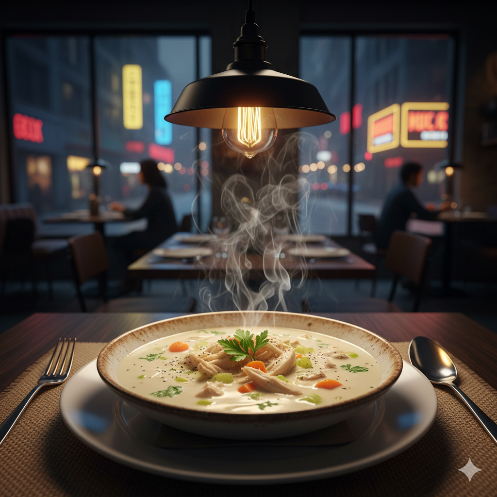 شوربة فراخ بالكريمه