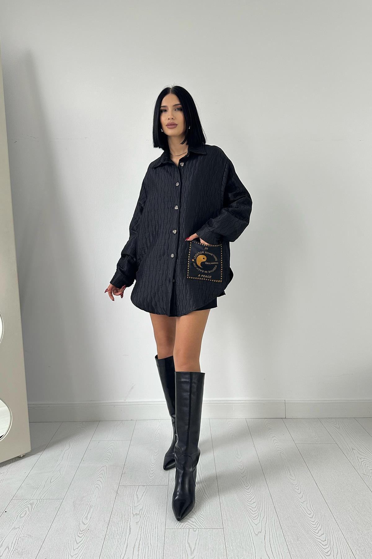 Chemise oversize noire