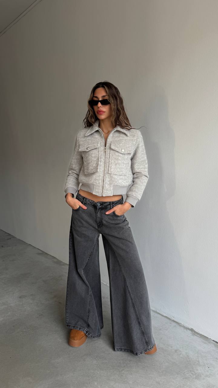 Veste en laine grise