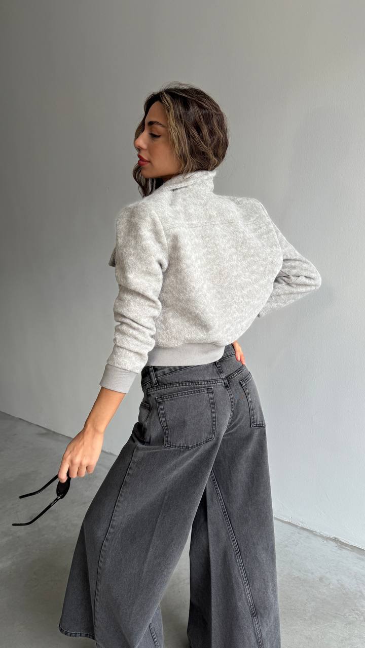 Veste en laine grise