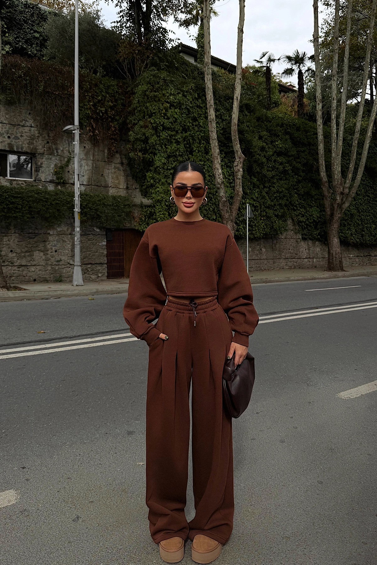 Ensemble sportswear marron