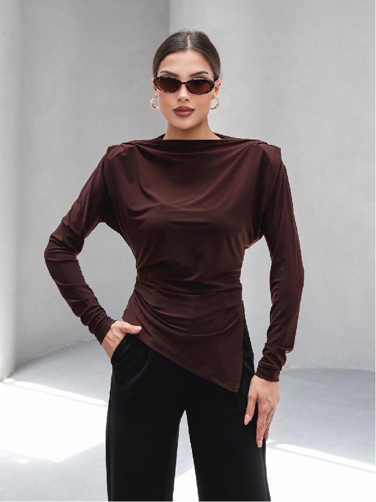 Haut asymétrique marron