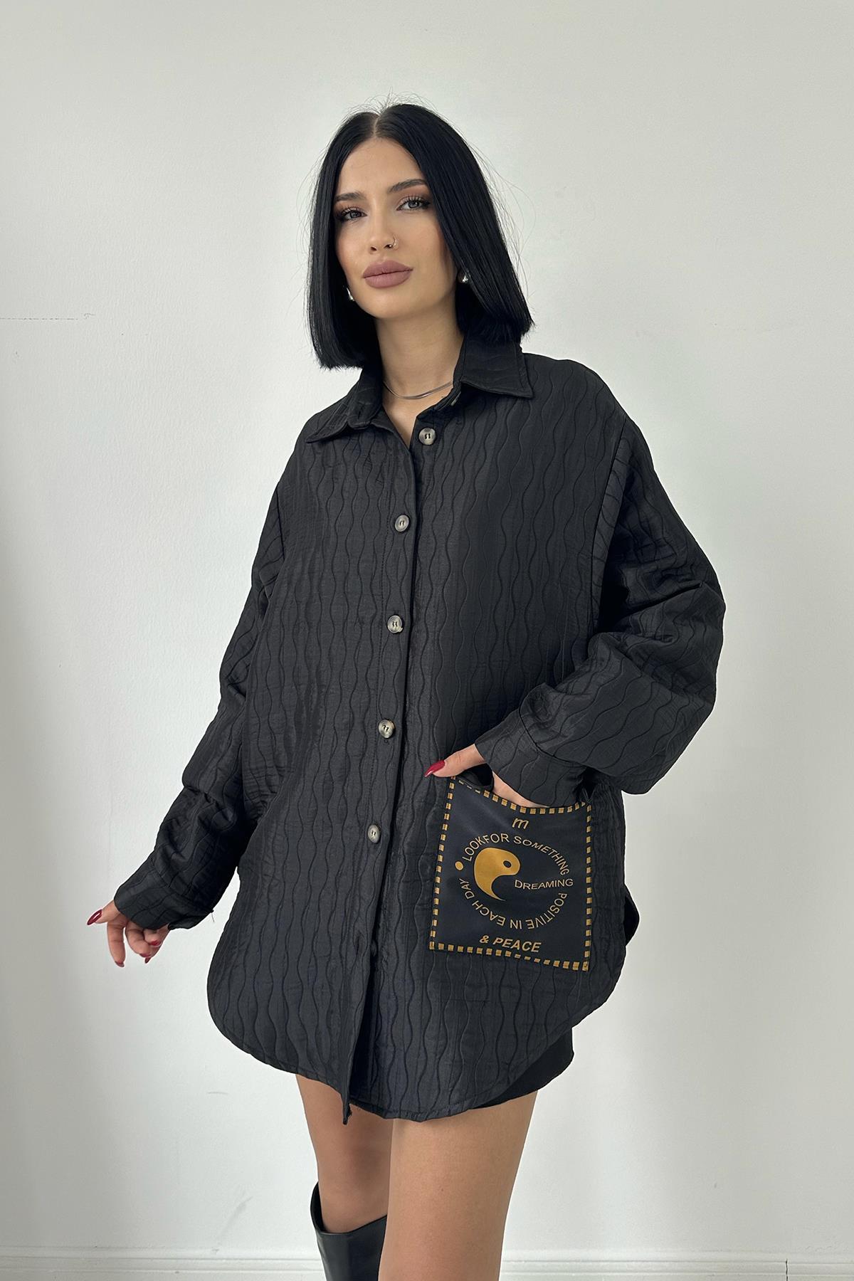 Chemise oversize noire