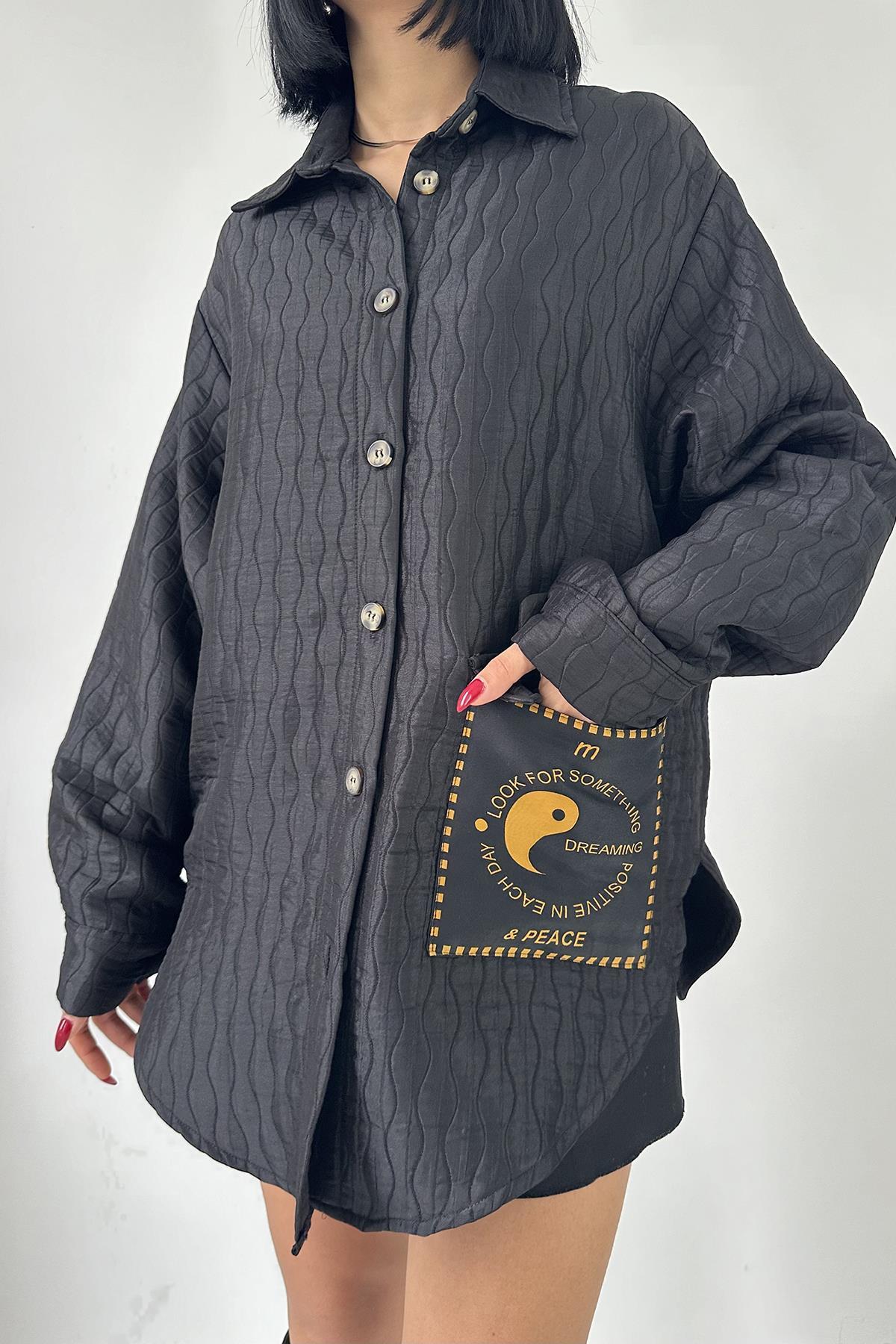 Chemise oversize noire