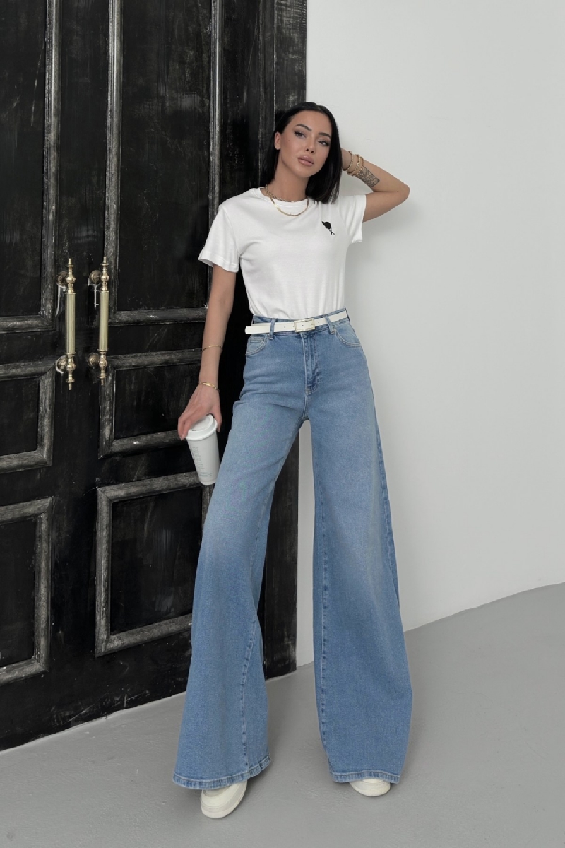 Jean large taille haute