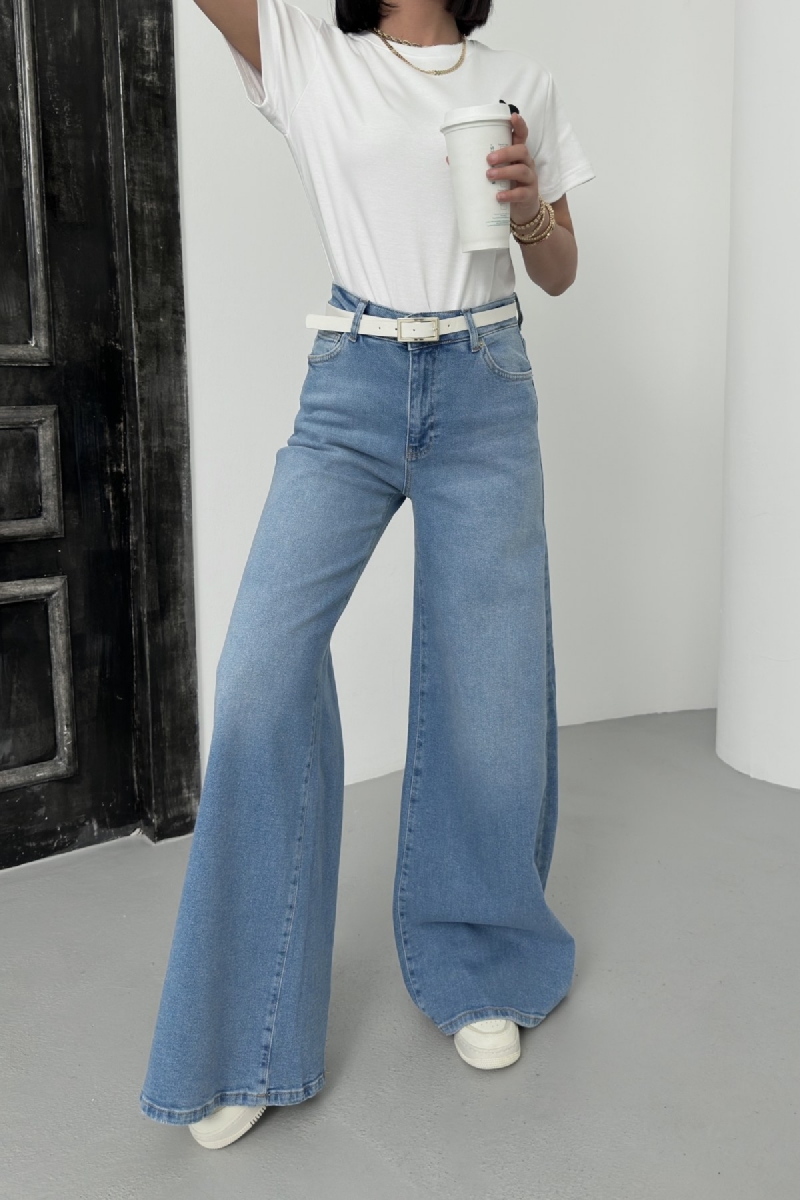 Jean large taille haute