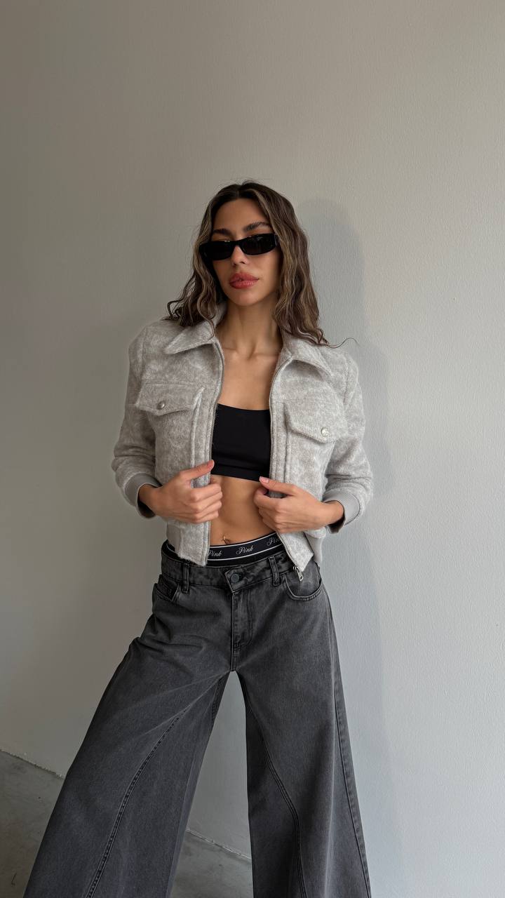 Veste en laine grise