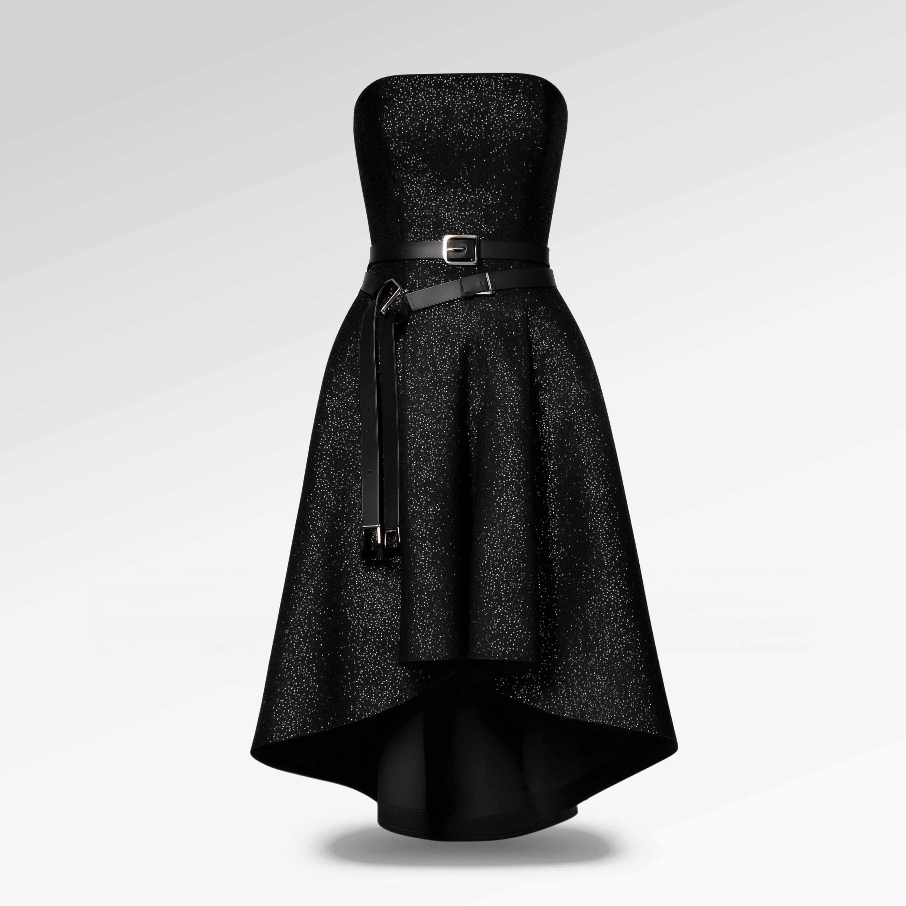 Black Strapless Sparkle Dress