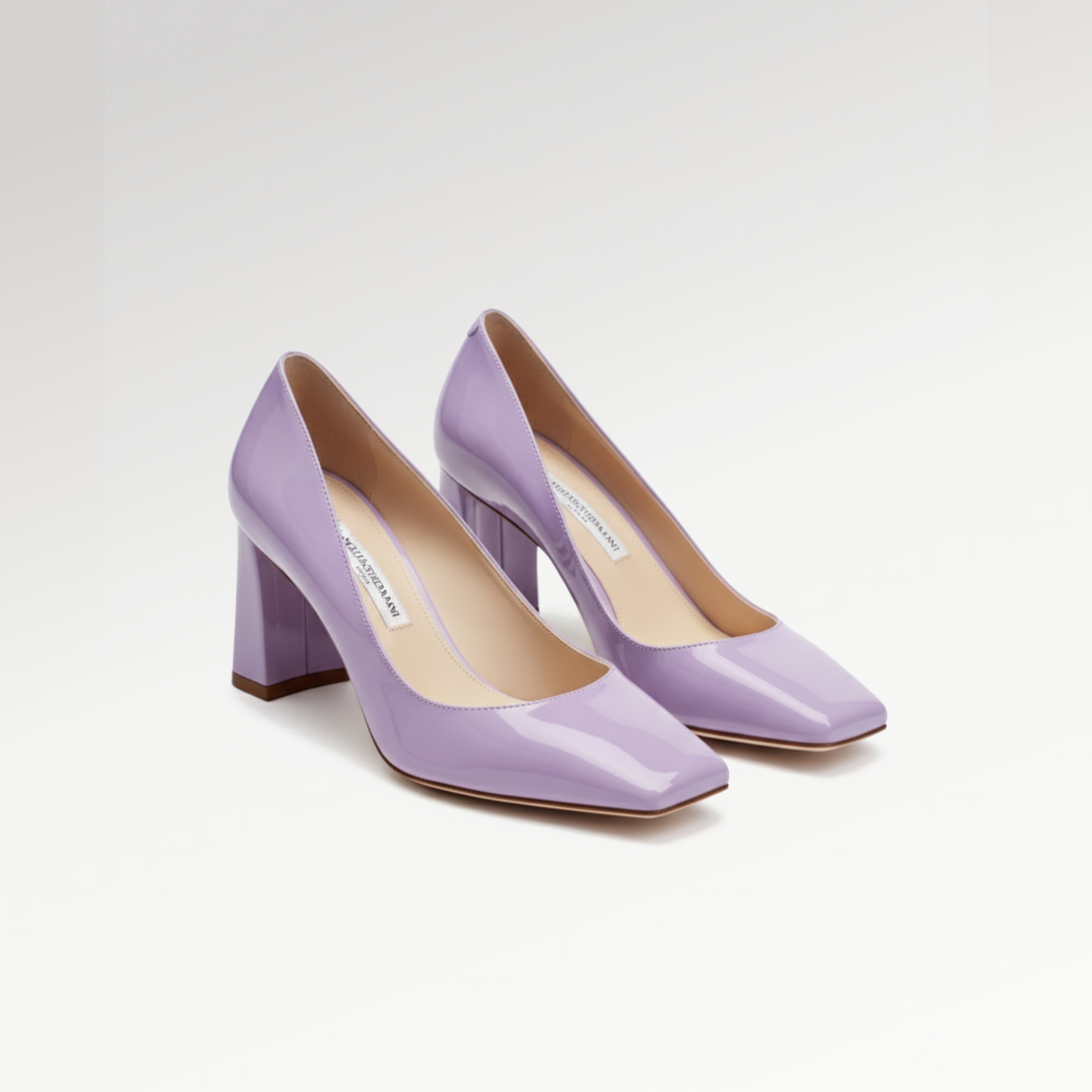 Lavender Block Heel Pumps