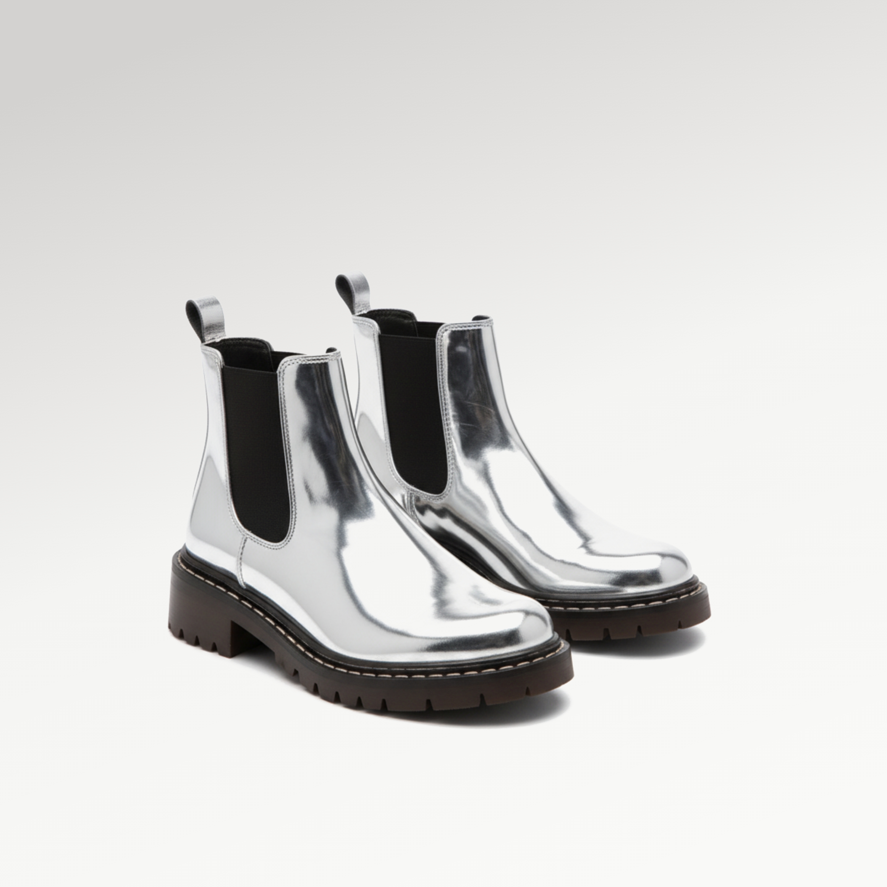 Silver Chelsea Boots