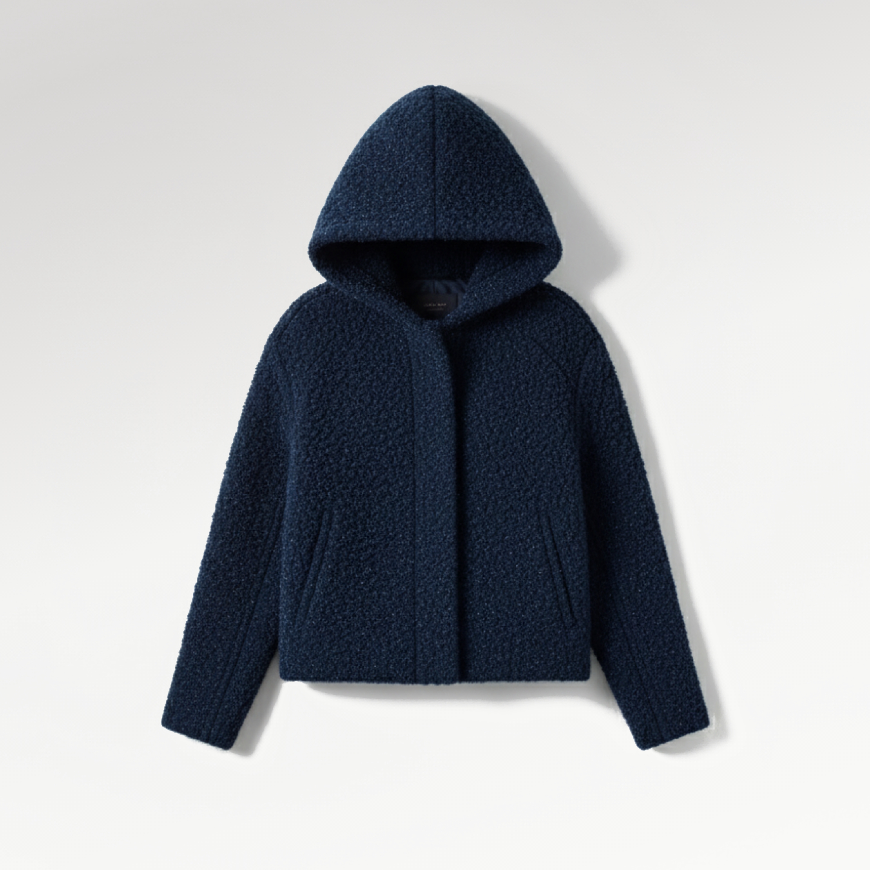 Navy Hooded Wool Jacket