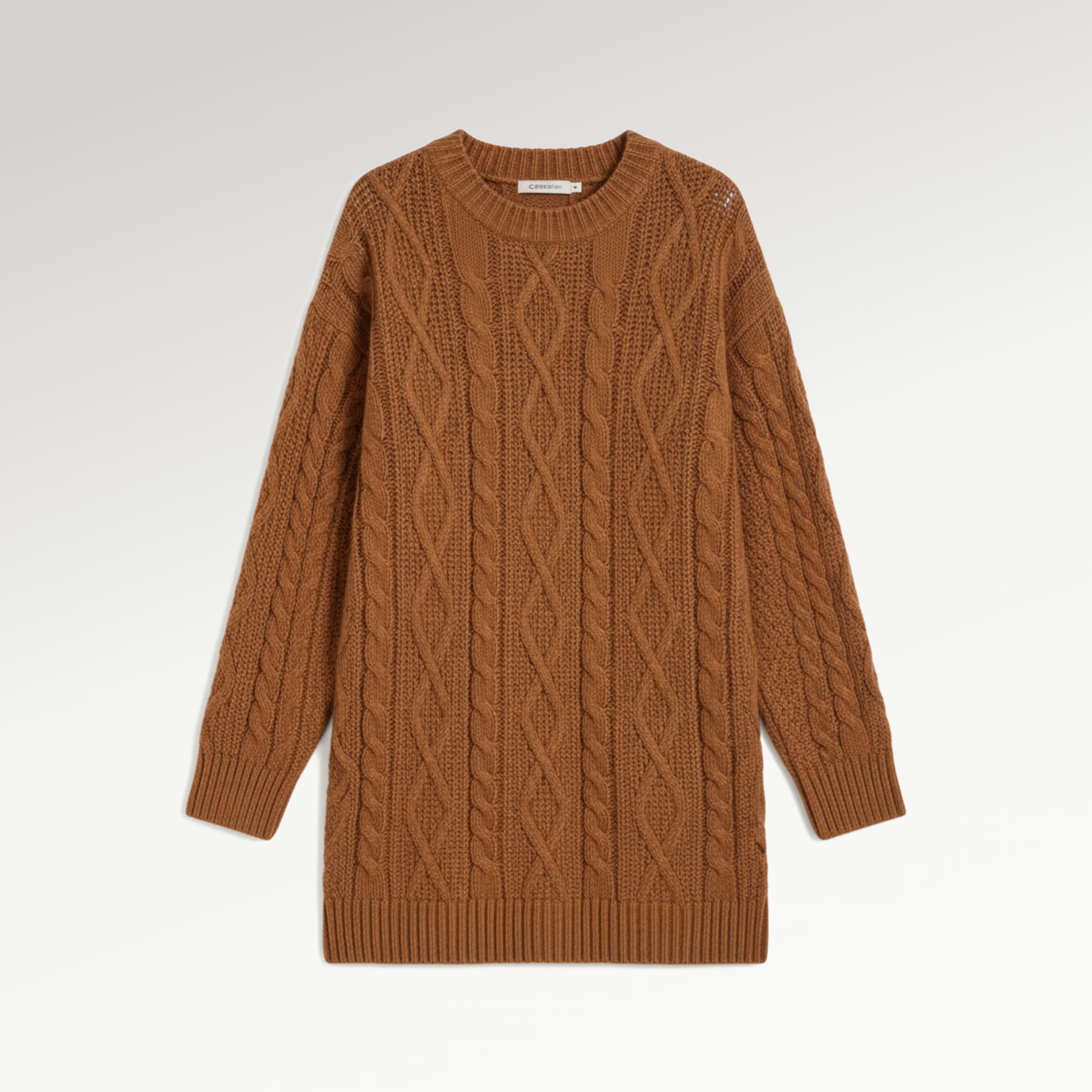 Brown Cable Knit Sweater